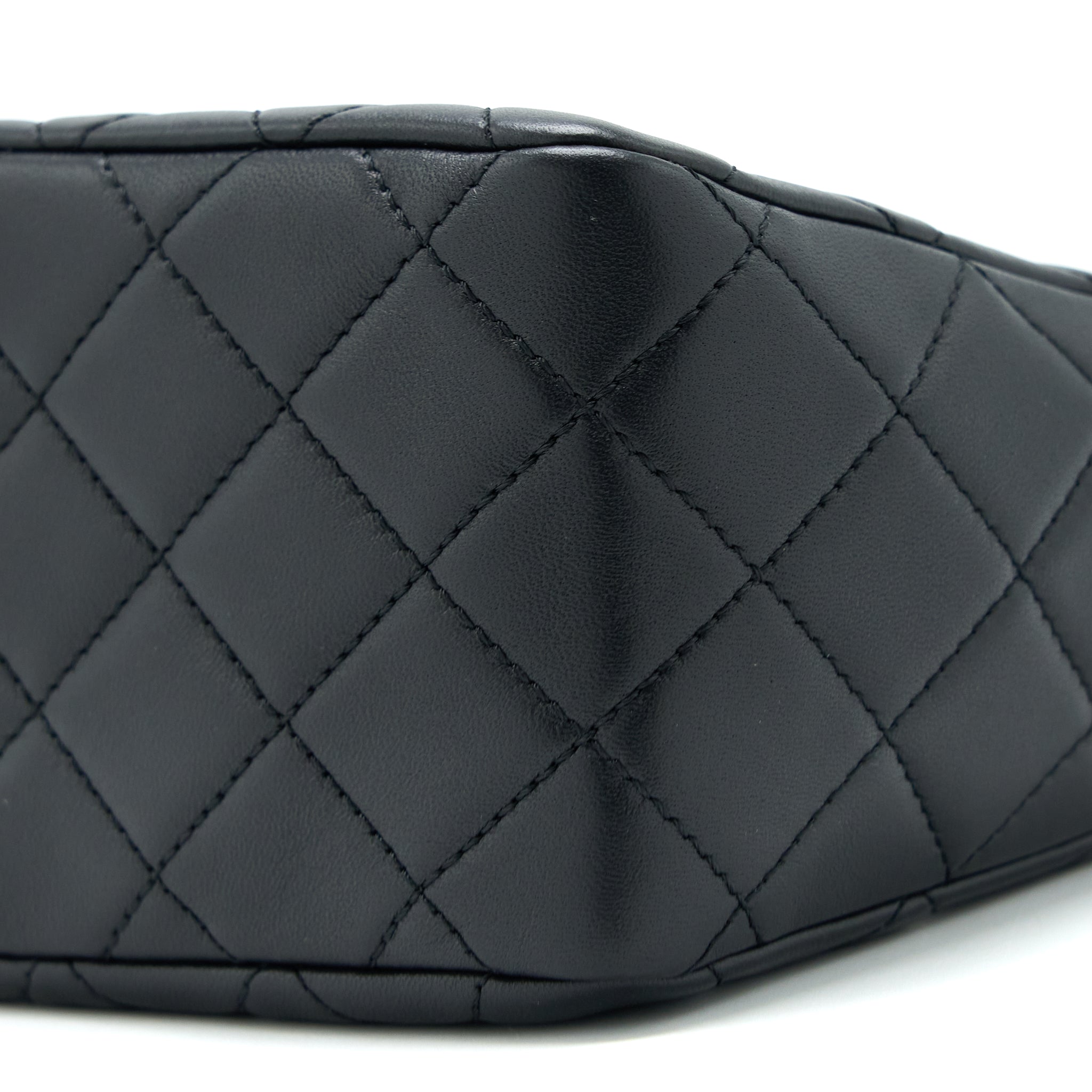 CHANEL 23C PEARL CRUSH HOBO BAG LAMBSKIN BLACK BRUSHED GHW (MICROCHIP)