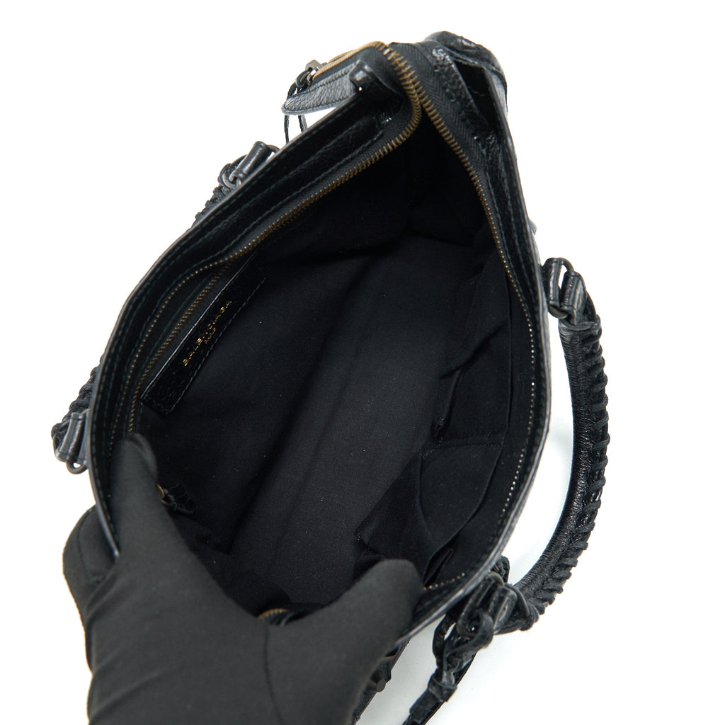 BALENCIAGA CLASSIC CITY S LEATHER TOTE BLACK
