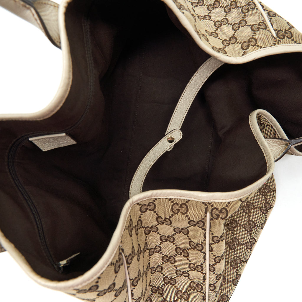 GUCCI PRINCY TOTE BAG GG SUPREME CANVAS/ WHITE GHW