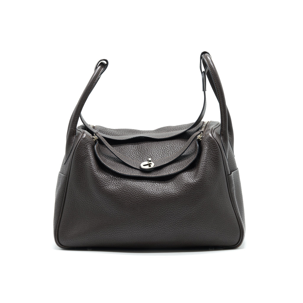HERMES LINDY 34 CHOCOLATE WITH SHW