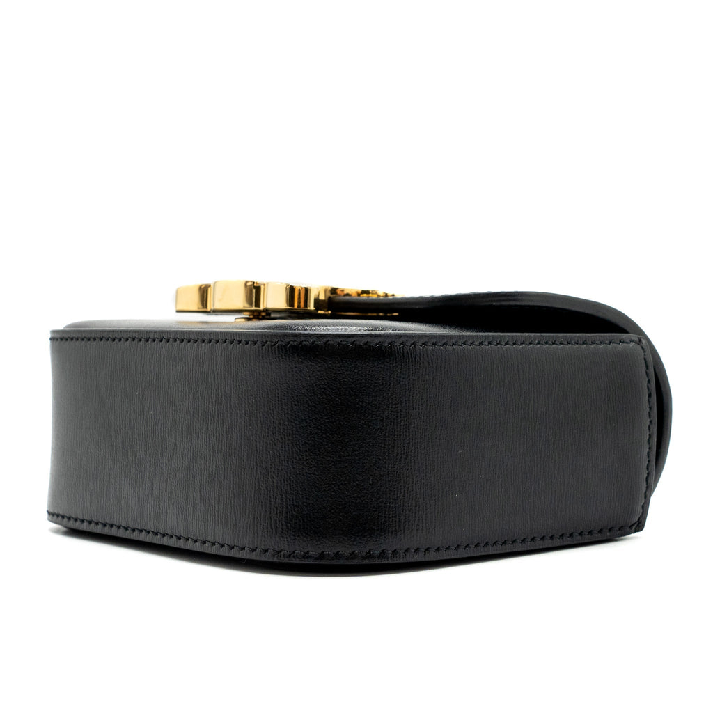 CELINE MINI CLAUDE SHINY CALFSKIN BLACK GHW