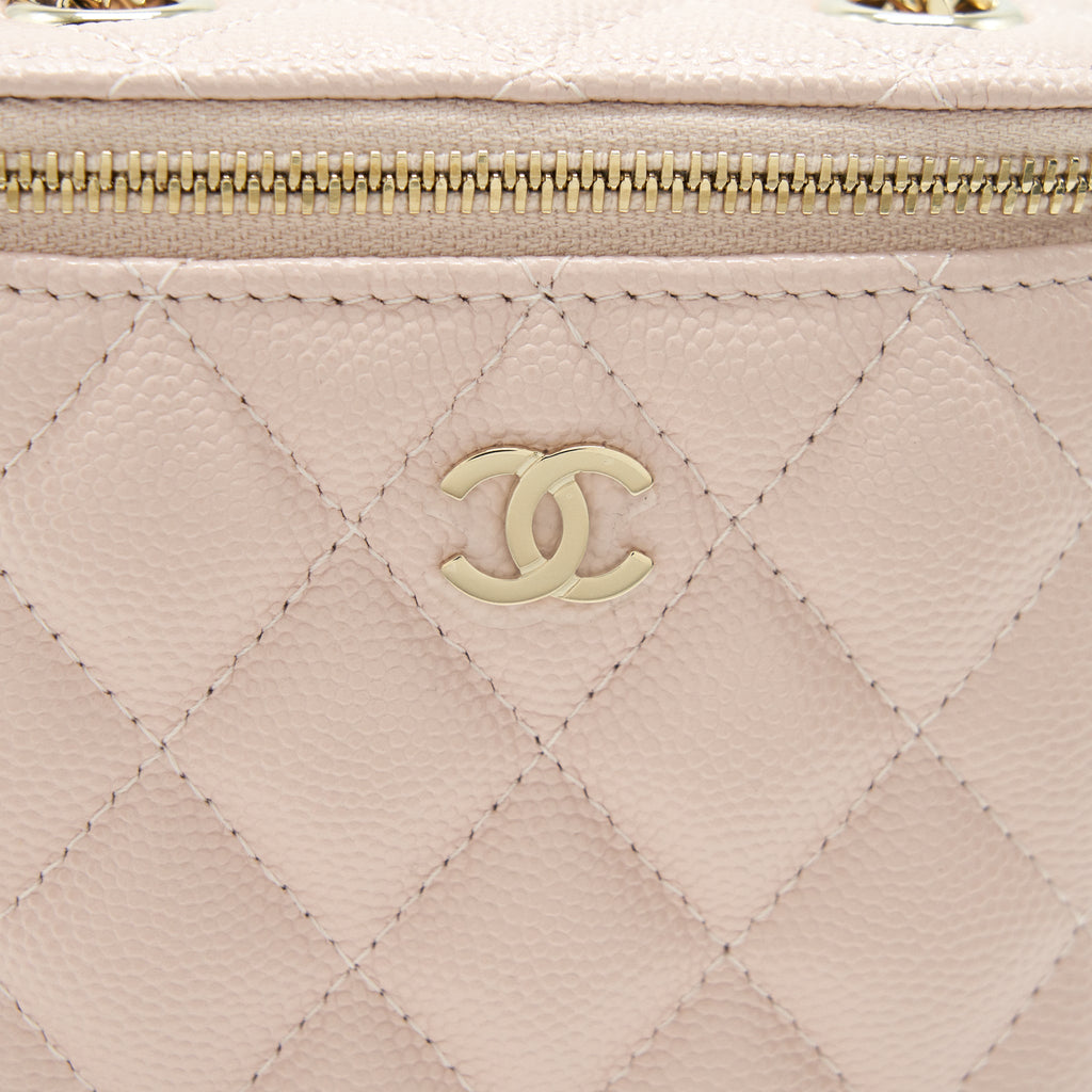 CHANEL 21C VERTICAL VANITY ON CHAIN CAVIAR LIGHT PINK LGHW