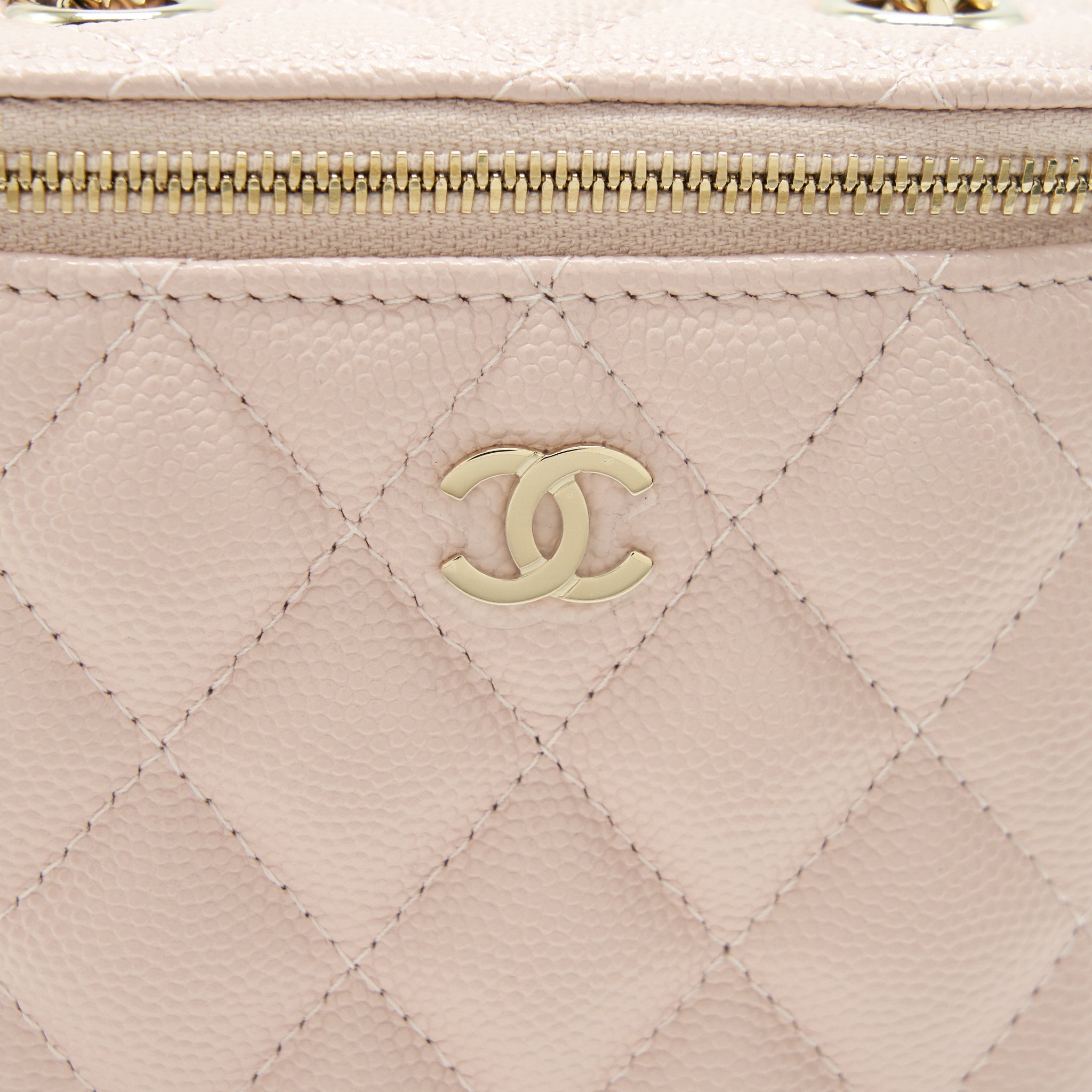 CHANEL 21C VERTICAL VANITY ON CHAIN CAVIAR LIGHT PINK LGHW