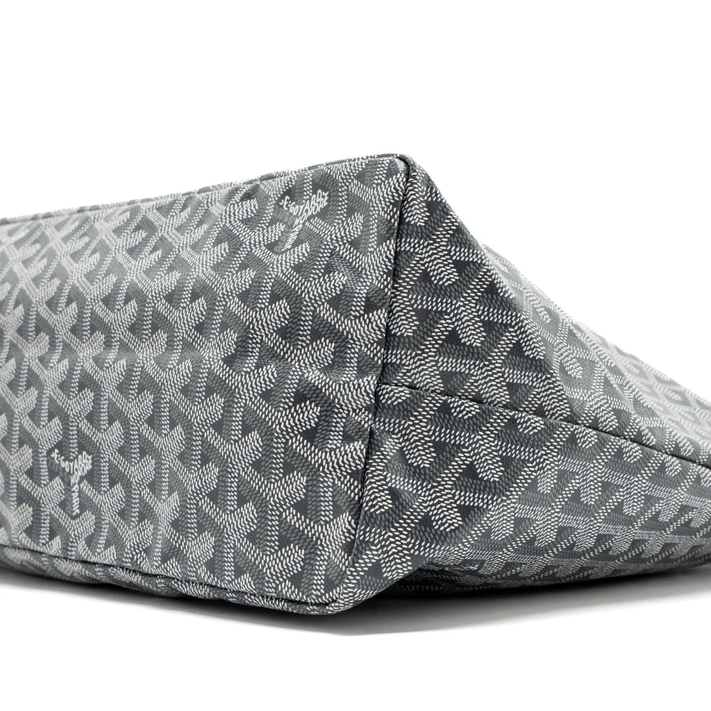 GOYARD SAINT LOUIS PM TOTE BAG GOYARDINE CANVAS/CALFSKIN GREY SHW