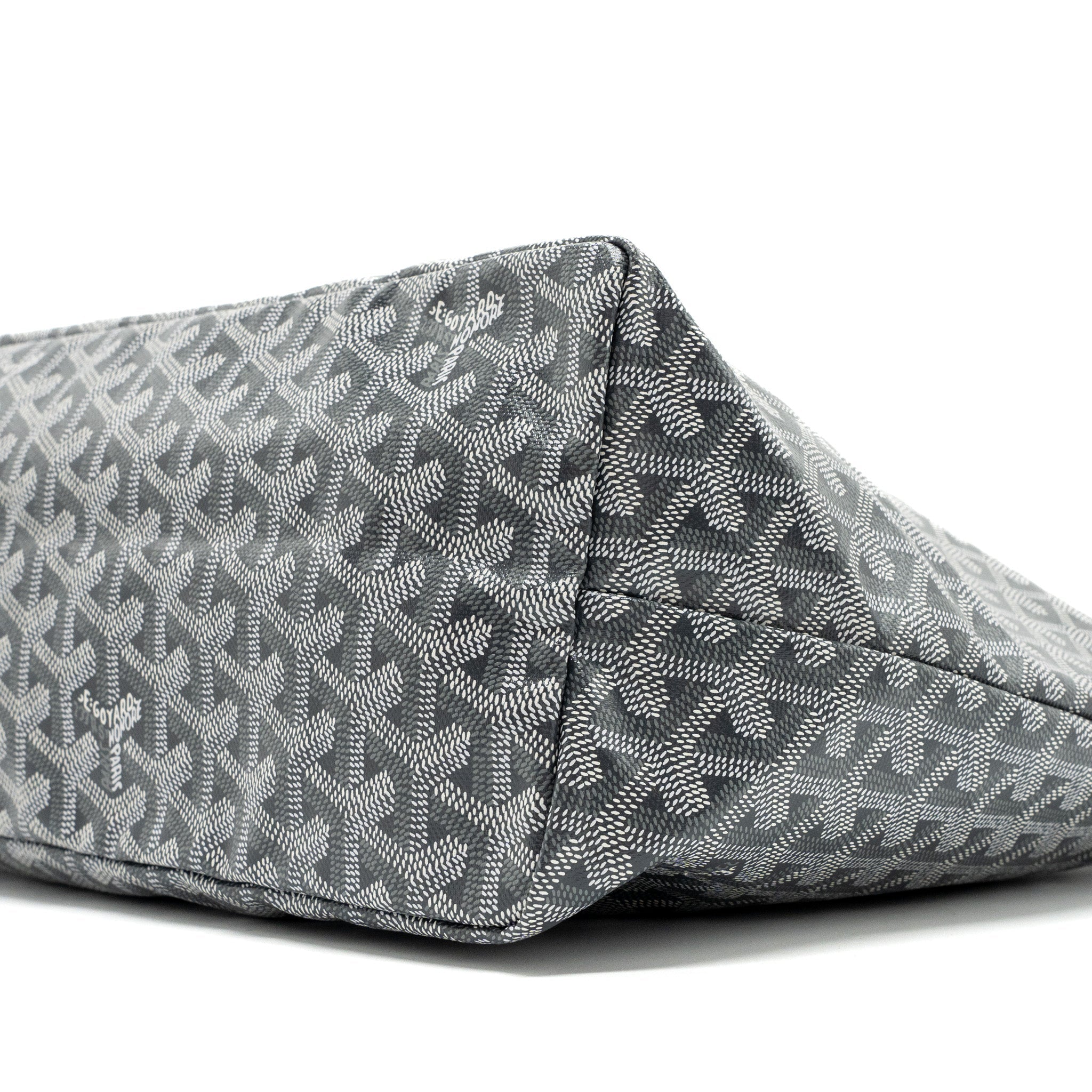 GOYARD SAINT LOUIS PM TOTE BAG GOYARDINE CANVAS/CALFSKIN GREY SHW