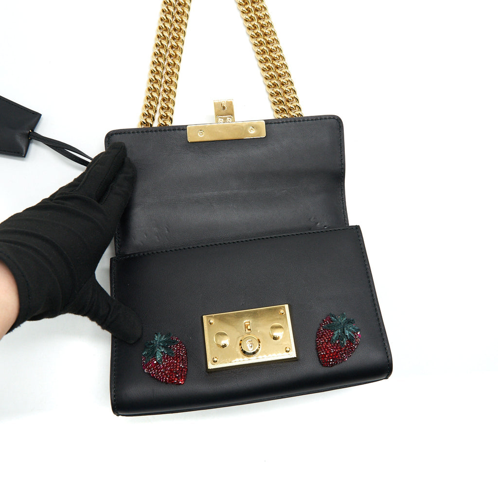 GUCCI LIMITED EDITION PADLOCK CHAIN BAG BLACK