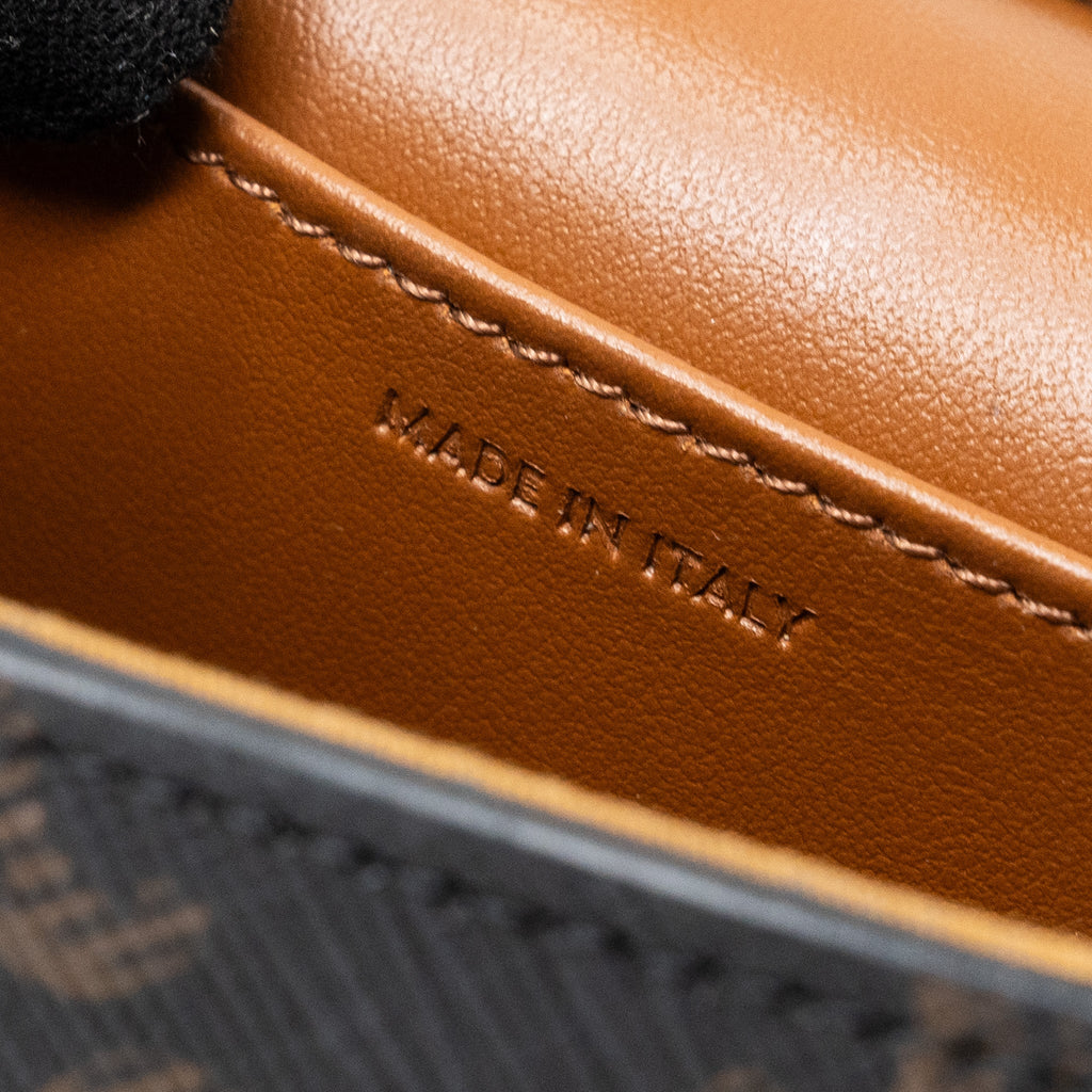 CELINE MINI CLAUDE TRIOMPHE CANVAS/ CALFSKIN TAN GHW