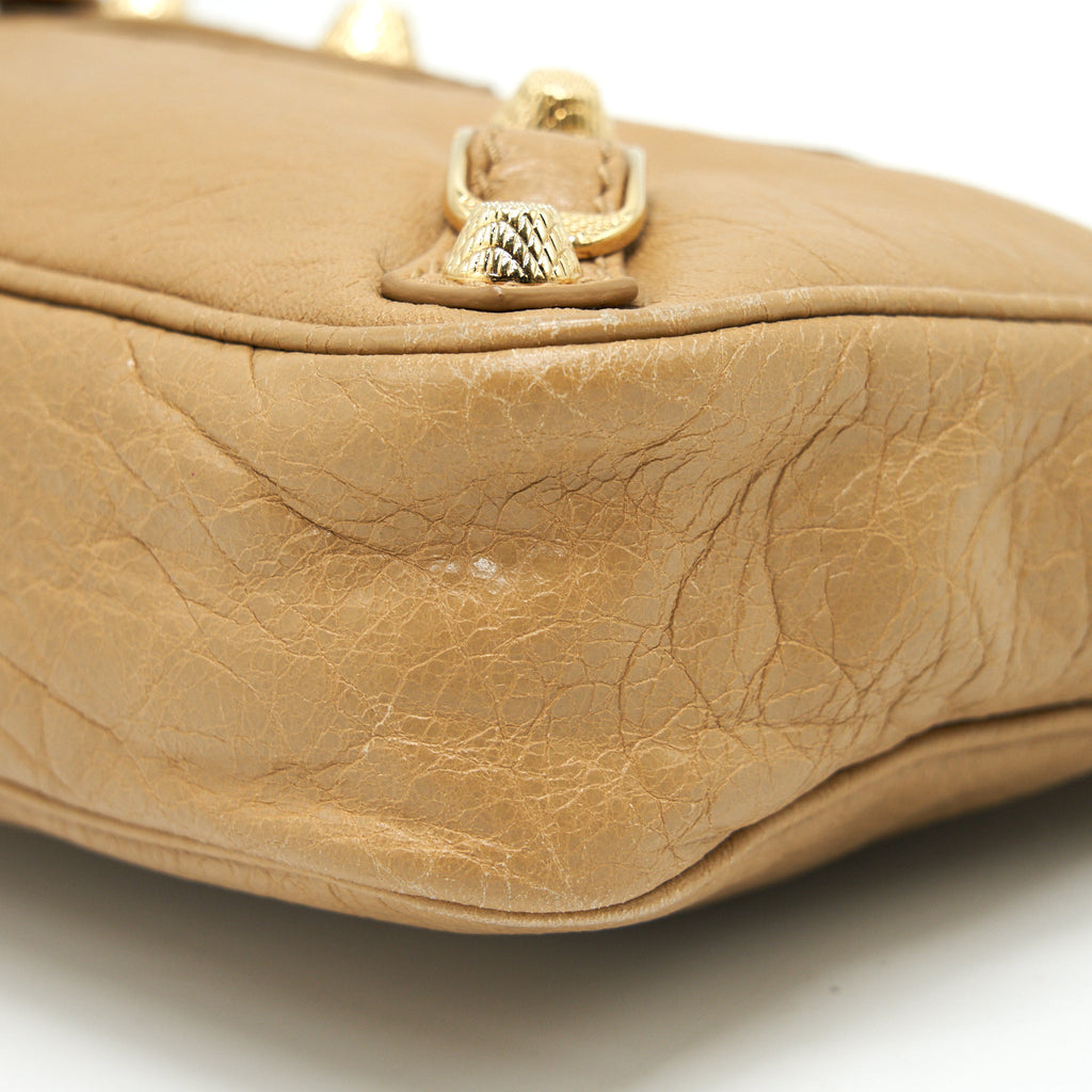 BALENCIAGA GIANT HIP BAG IN BEIGE