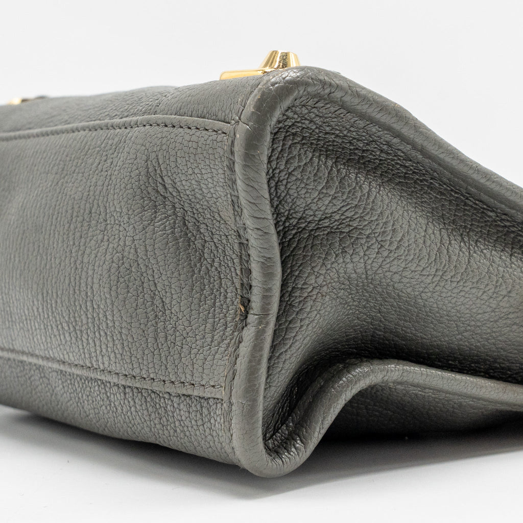 BALENCIAGA MINI CITY BAG CALFSKIN GREY GHW