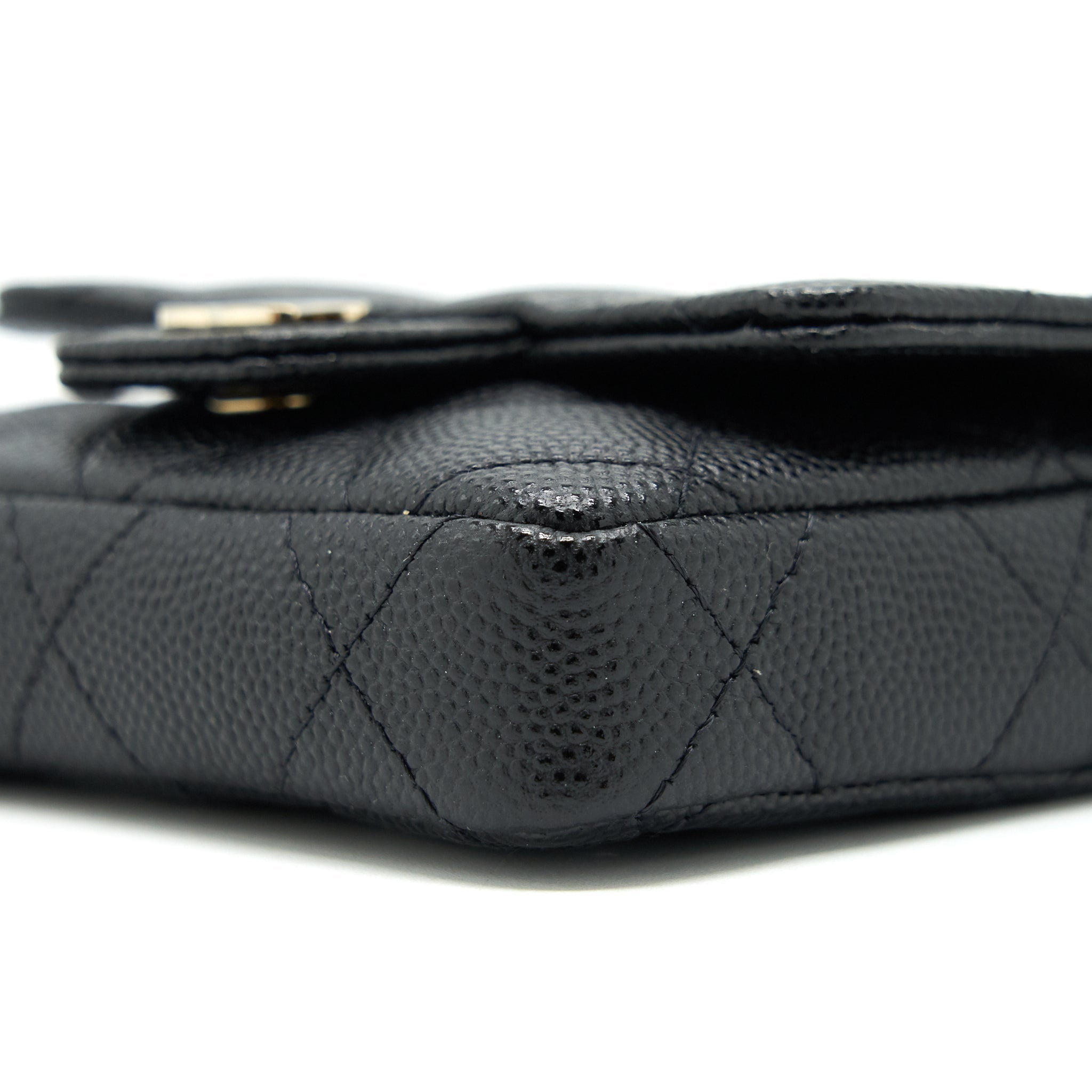 CHANEL 21B BELT BAG CAVIAR BLACK LGHW
