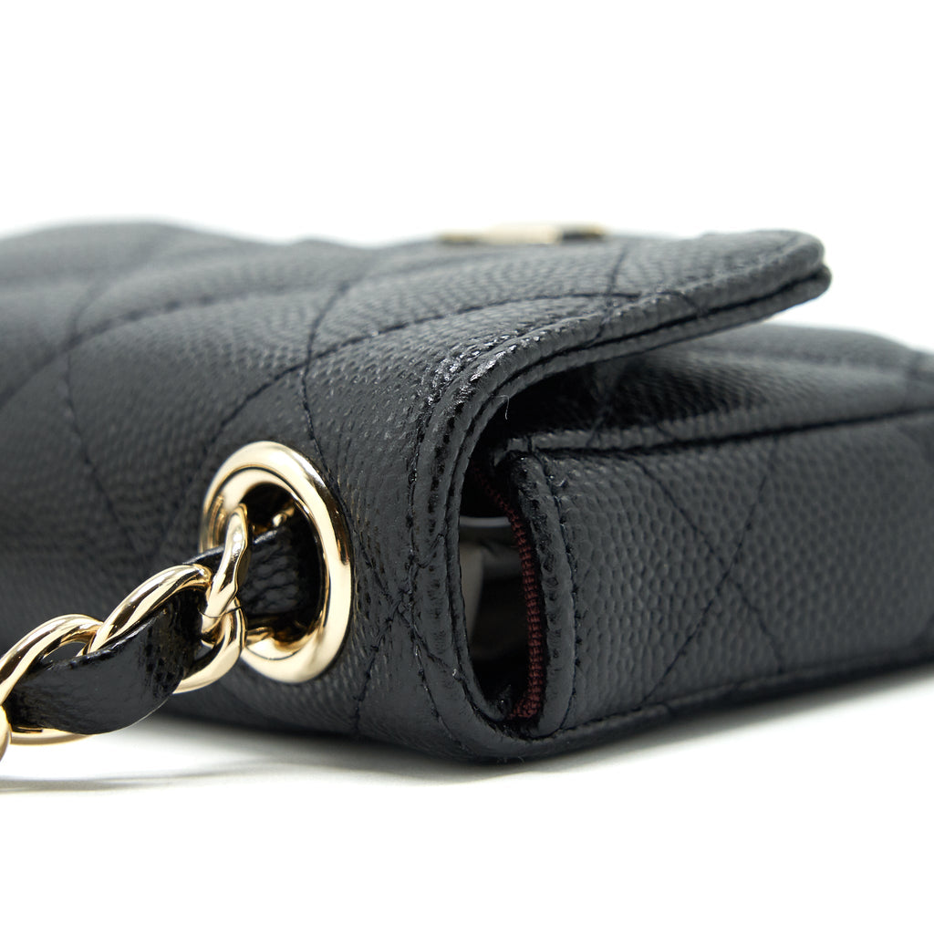 CHANEL 21B BELT BAG CAVIAR BLACK LGHW