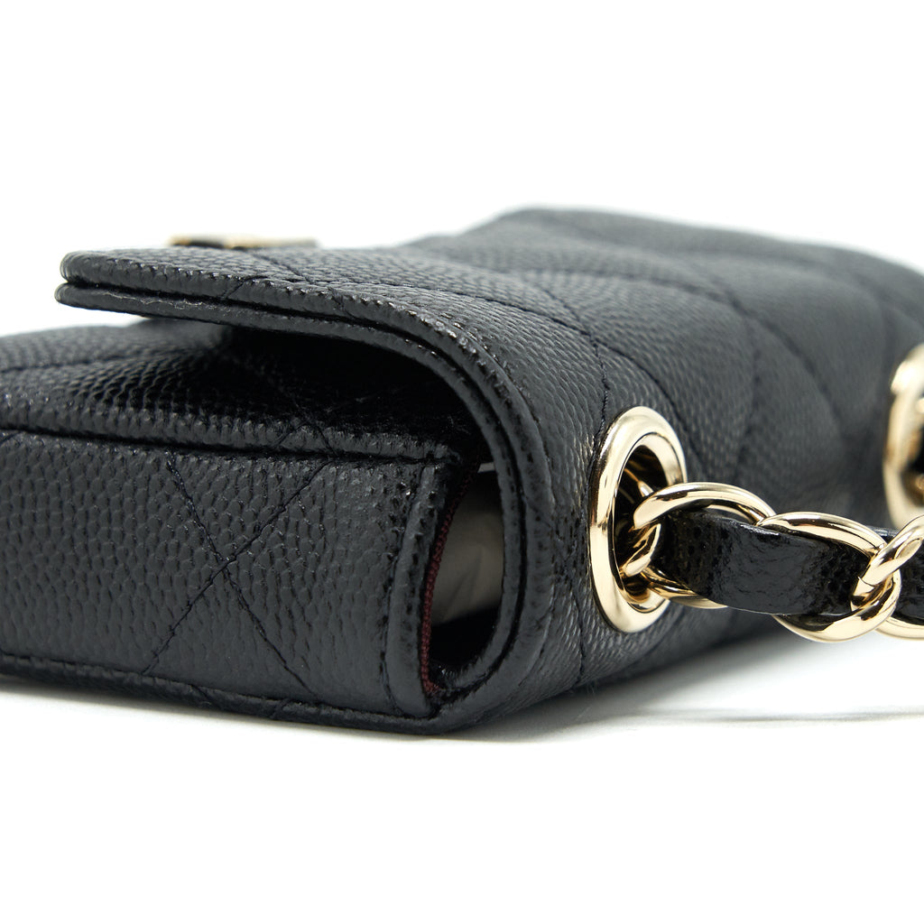 CHANEL 21B BELT BAG CAVIAR BLACK LGHW