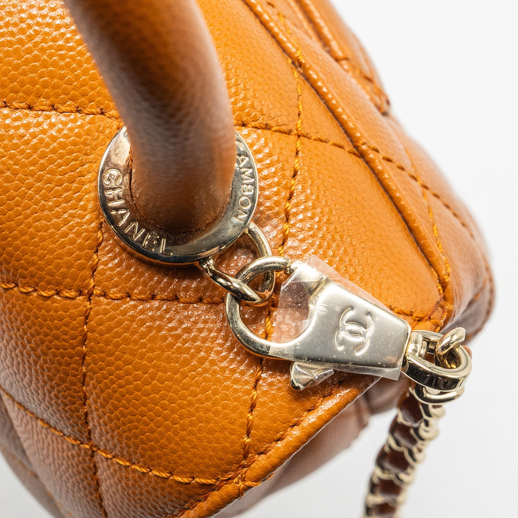 CHANEL MINI COCO HANDLE CAVIAR CARAMEL LGHW (MICROCHIP)