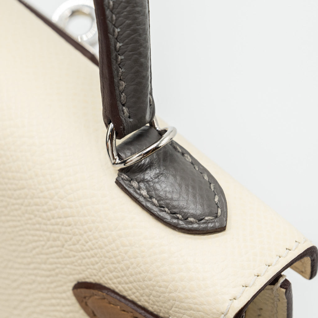 HERMES MINI KELLY II EPSOM NATA / CHAI / GRIS MEYER SHW