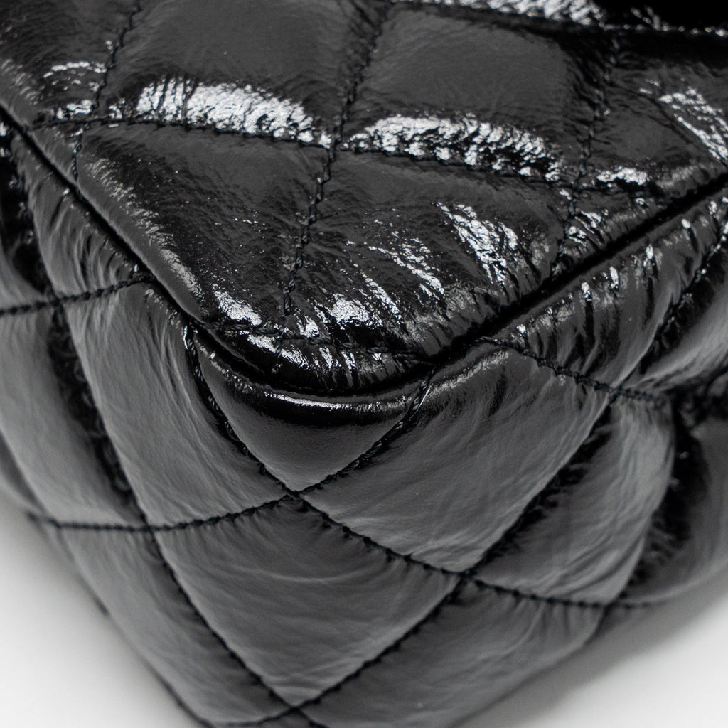 CHANEL 23C SMALL HOBO BAG SHINY CALFSKIN BLACK BRUSHED GHW (MICROCHIP)
