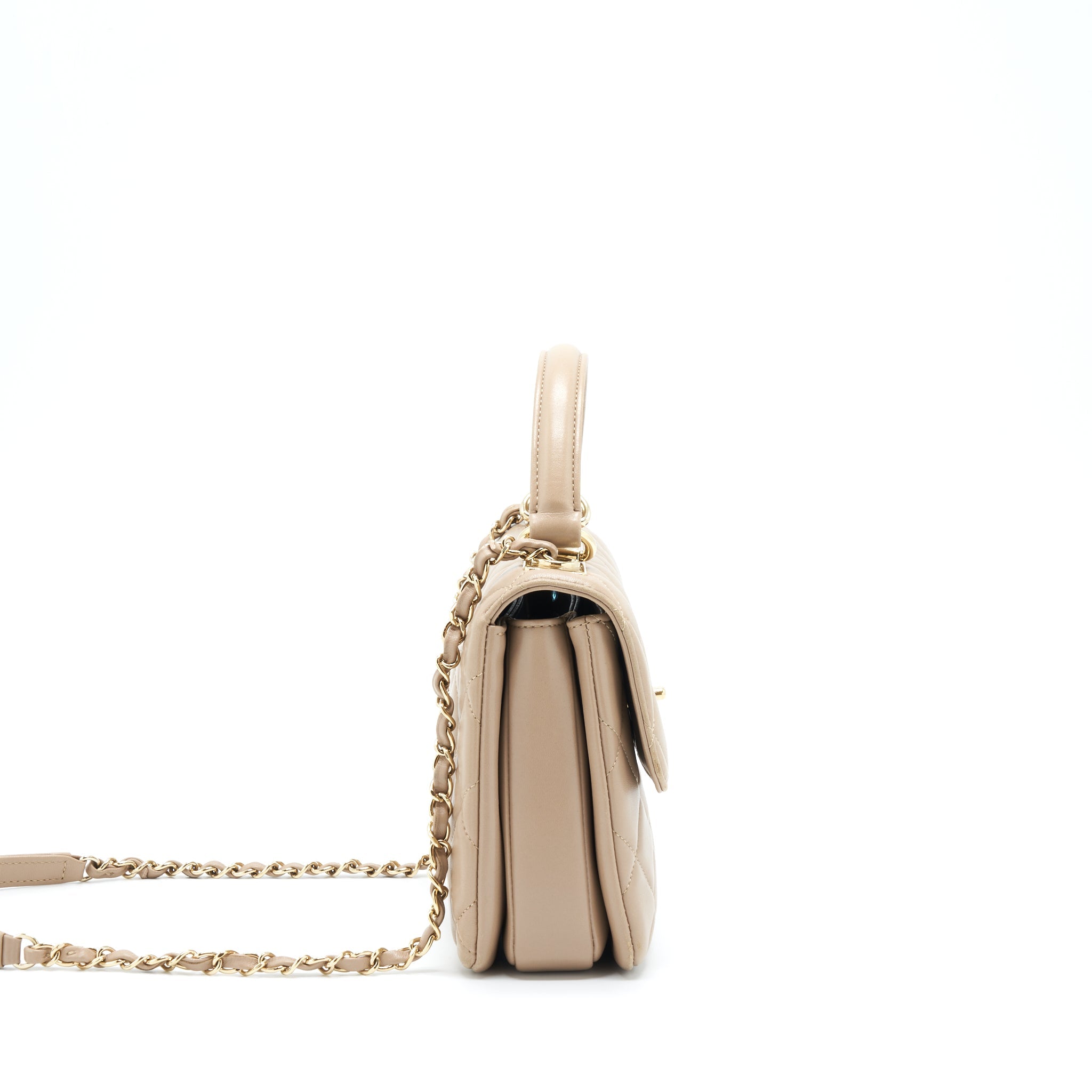 CHANEL TRENDY CC FLAP BAG LAMBSKIN BEIGE LGHW