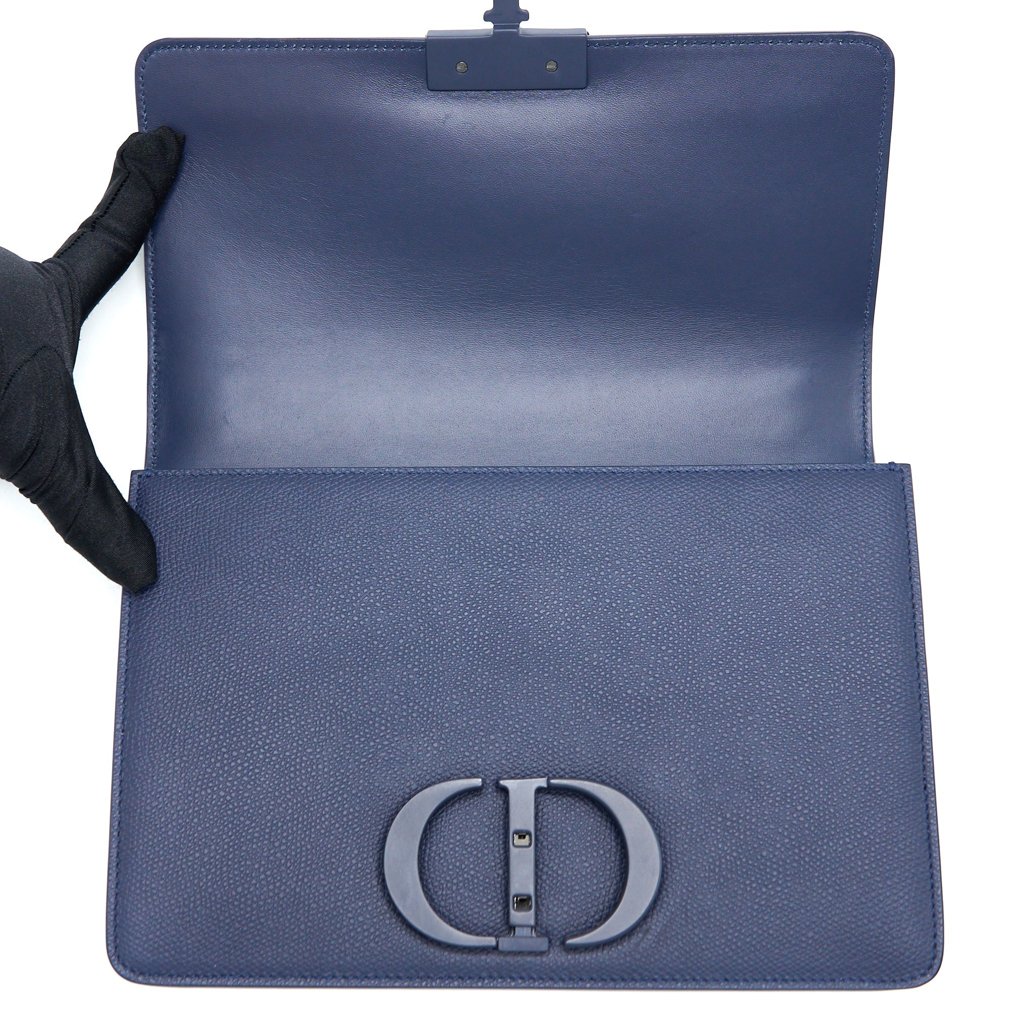 DIOR MONTAIGNE 30 CALFSKIN NAVY WITH BLACK HARDWARE