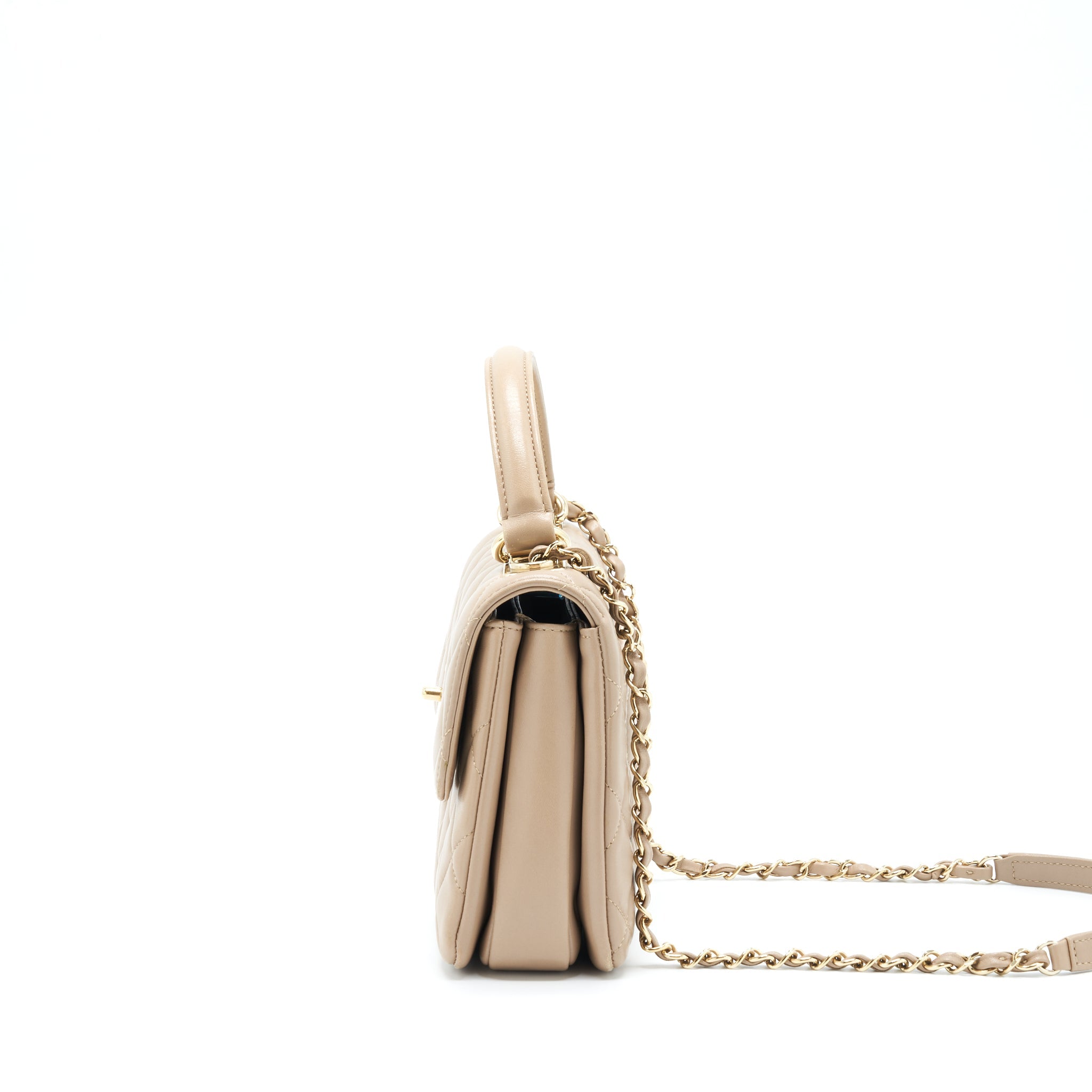 CHANEL TRENDY CC FLAP BAG LAMBSKIN BEIGE LGHW