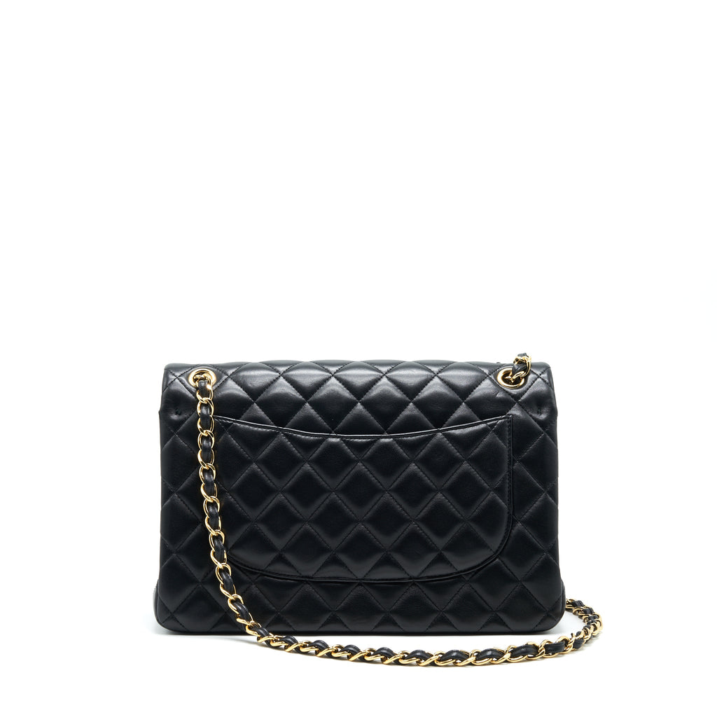 CHANEL JUMBO CLASSIC DOUBLE FLAP BAG LAMBSKIN BLACK GHW