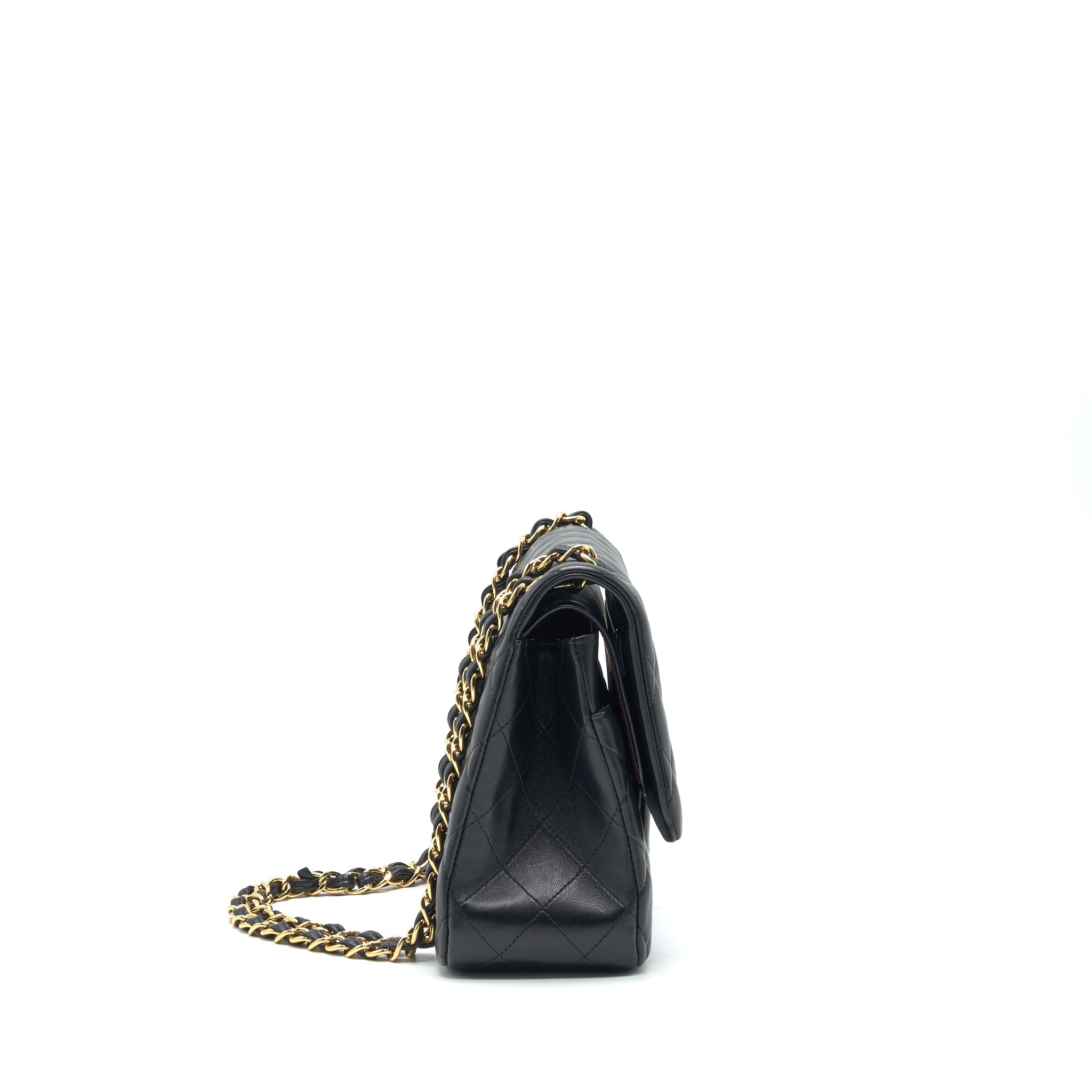 CHANEL JUMBO CLASSIC DOUBLE FLAP BAG LAMBSKIN BLACK GHW