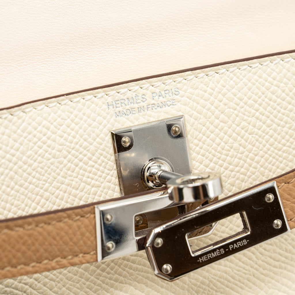 HERMES MINI KELLY II EPSOM NATA / CHAI / GRIS MEYER SHW
