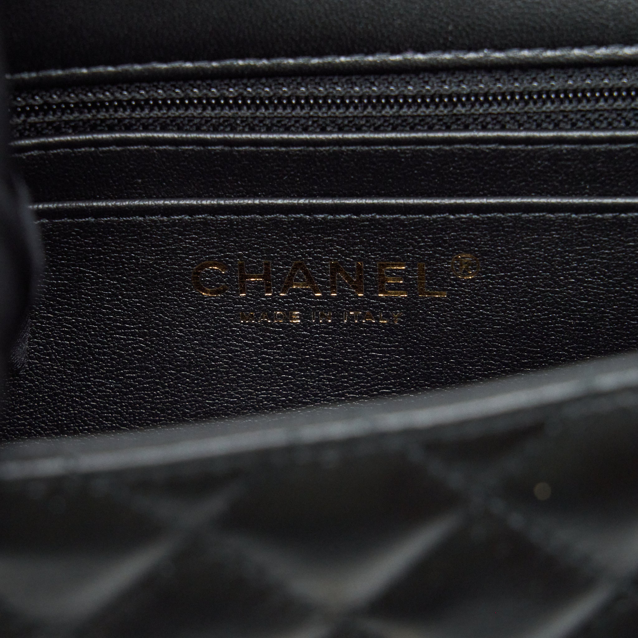 CHANEL MINI SQUARE FLAP BAG LAMBSKIN BLACK LGHW(MICROCHIP)