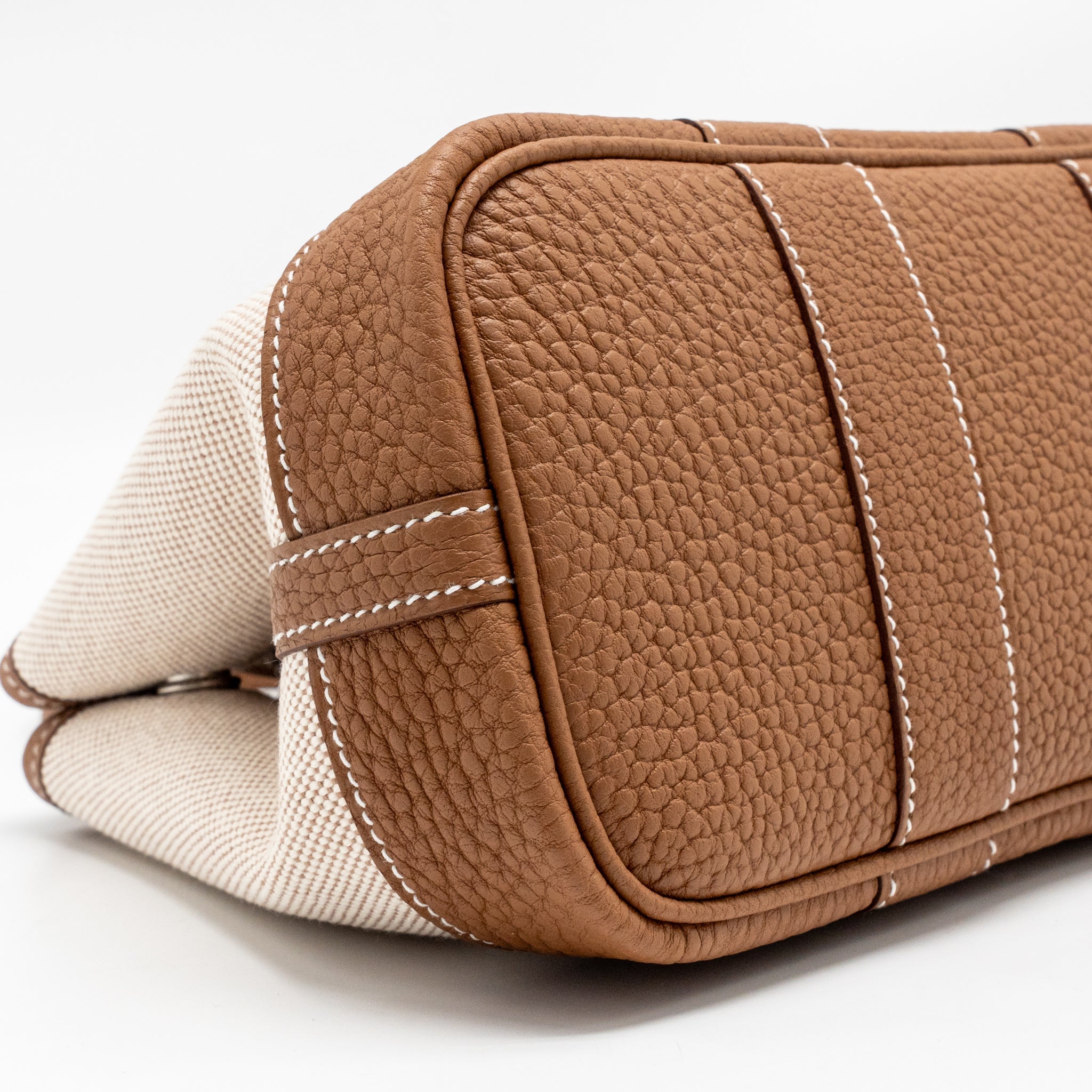 HERMES NEO GARDEN PARTY 23 CANVAS/NEGONDA ECRU-BEIGE/GOLD SHW