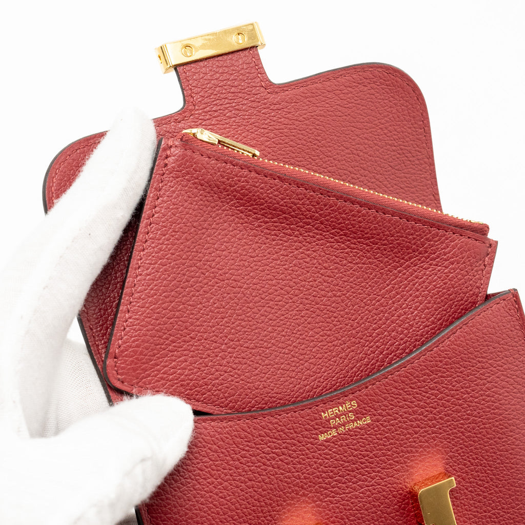 HERMES CONSTANCE SLIM EVERCOLOR K1 ROUGE GRENAT GHW