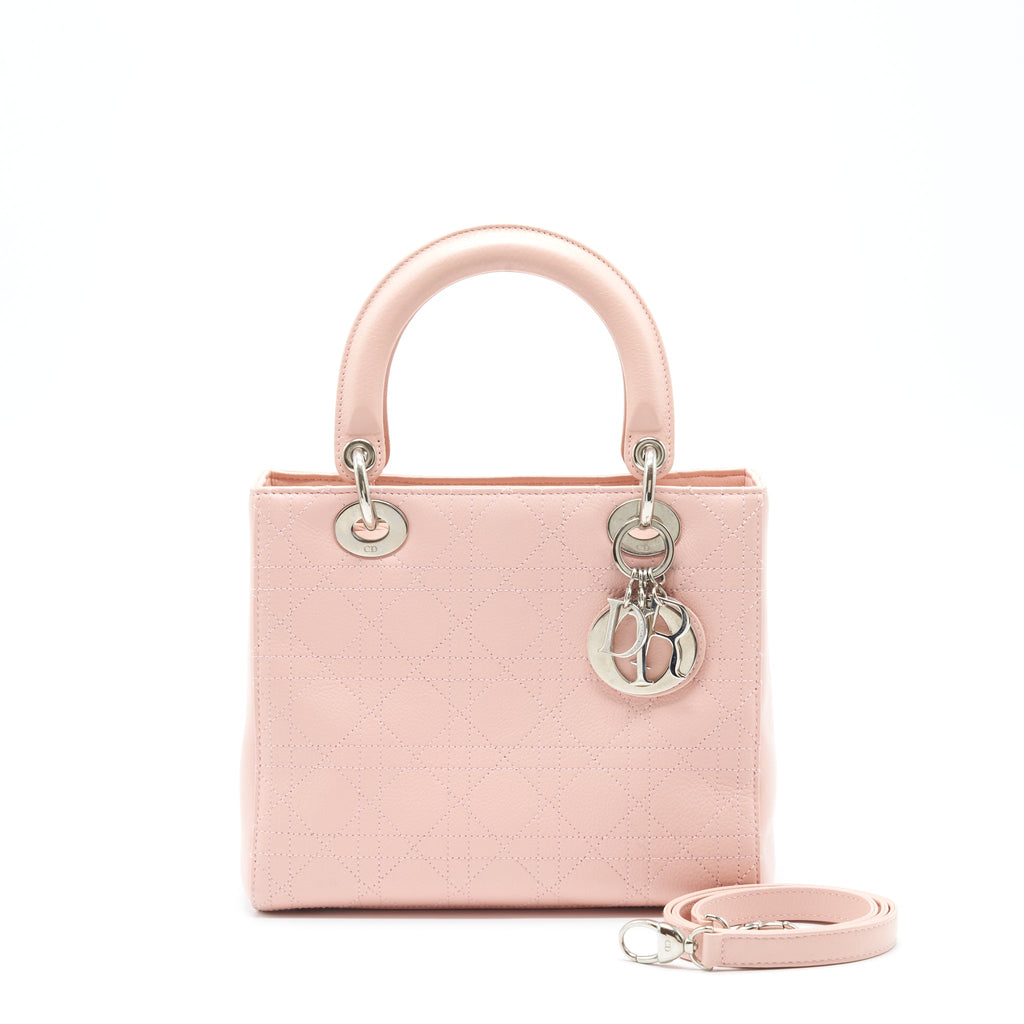 DIOR MEDIUM LADY DIOR CALFSKIN LIGHT PINK SHW