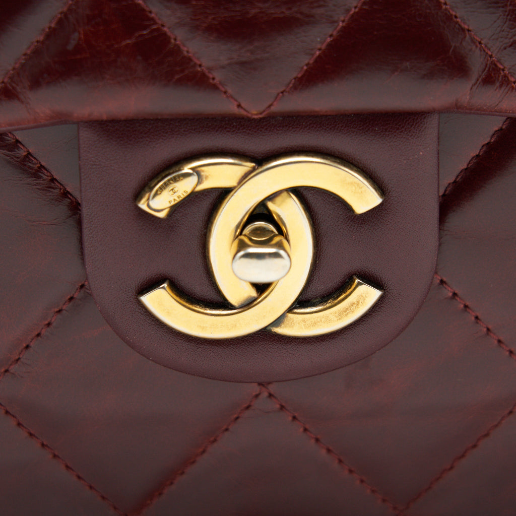 CHANEL QUILTED SHOULDER FLAP BAG LAMBSKIN RED GHW