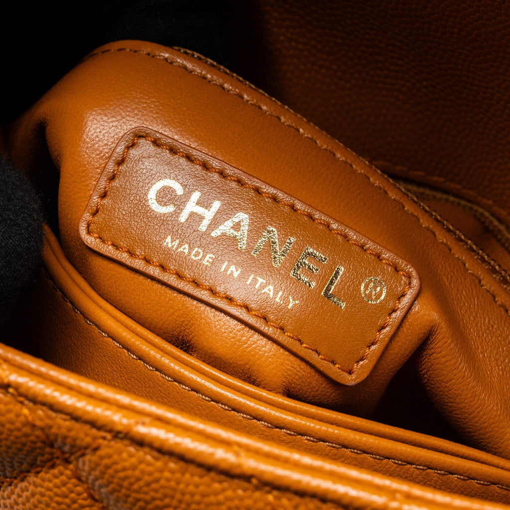 CHANEL MINI COCO HANDLE CAVIAR CARAMEL LGHW (MICROCHIP)
