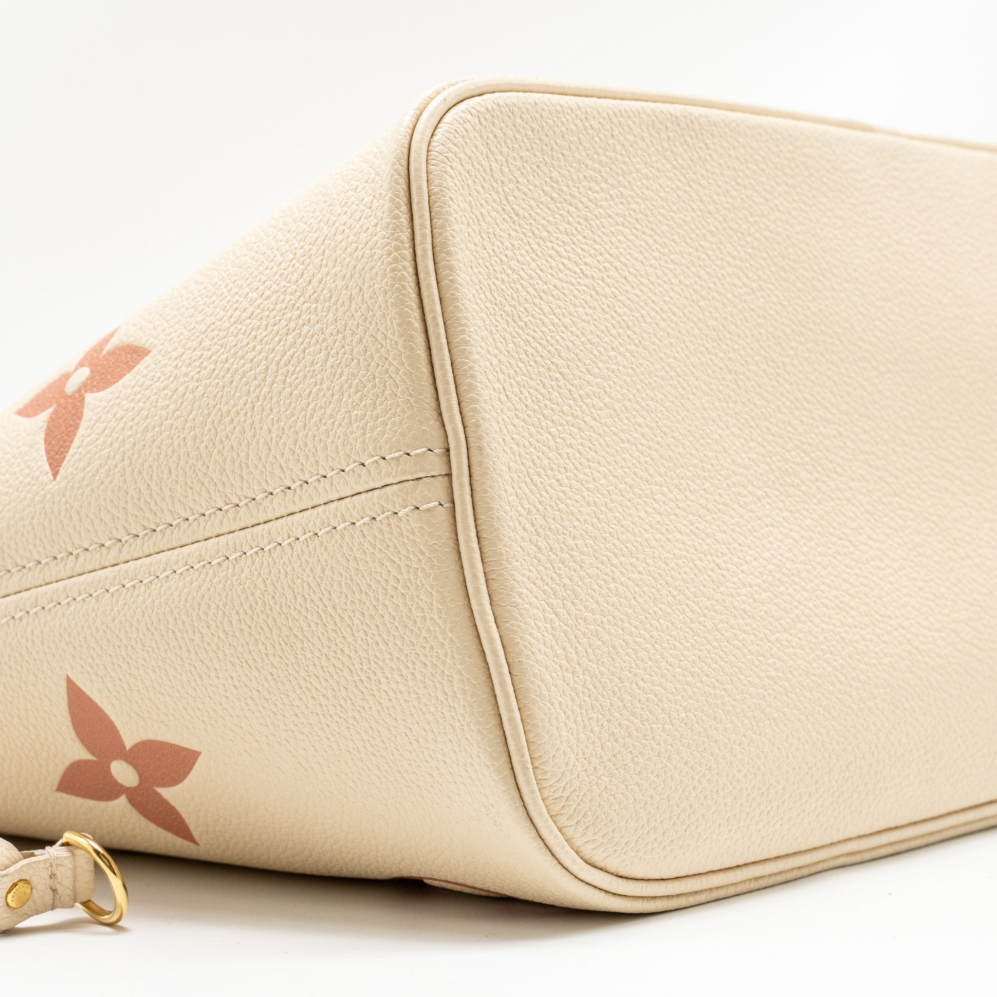 LOUIS VUITTON NEVERFULL MM MONOGRAM EMPREINTE CRÈME/ROSE TRIANON GHW