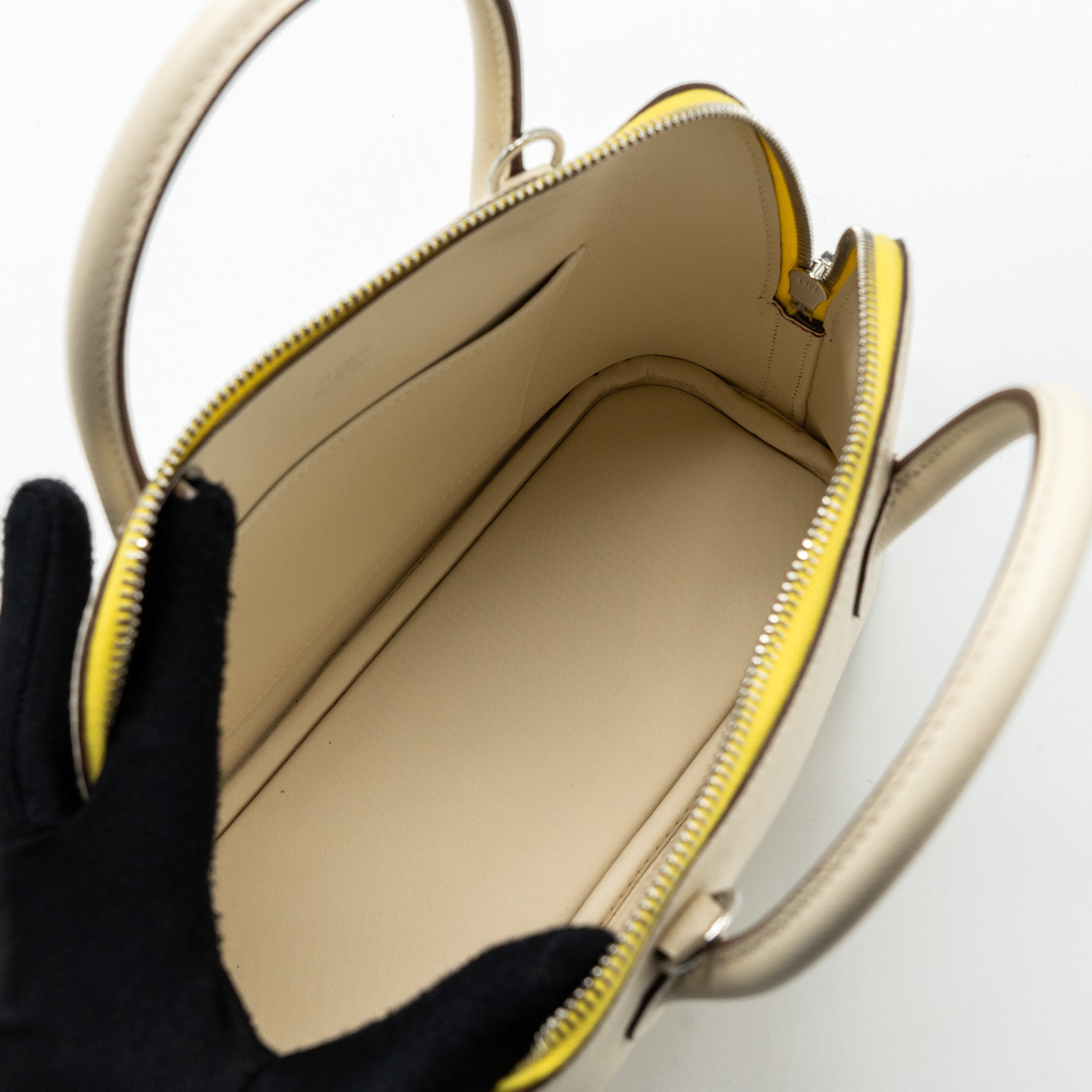 HERMES BOLIDE 1923 25 EPSOM NATA/TERRE BATTUE/JAUNE CITRON SHW