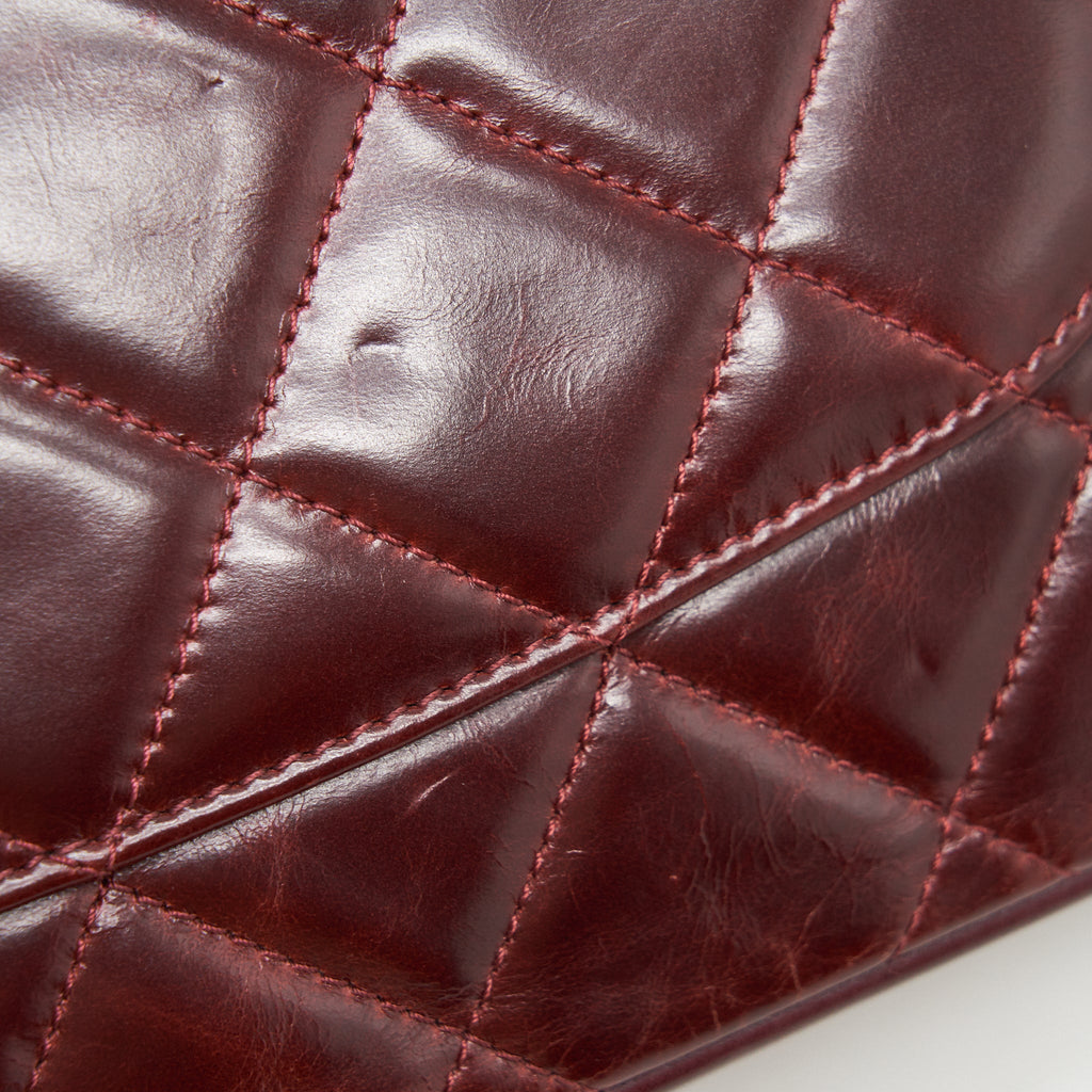 CHANEL QUILTED SHOULDER FLAP BAG LAMBSKIN RED GHW