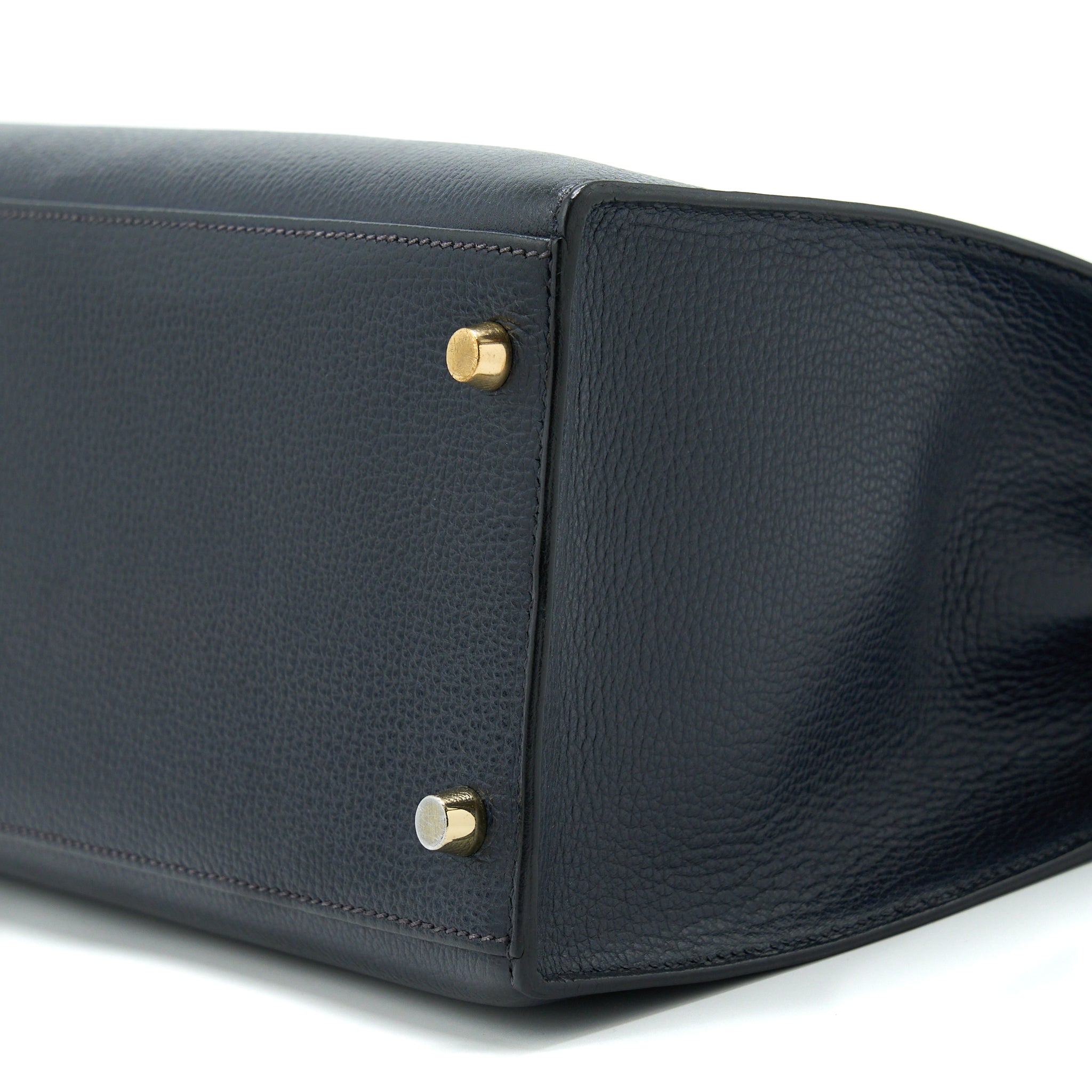 HERMES KELLY 35 SELLIER VACHE LIEGEE BLEU INDIGO GHW