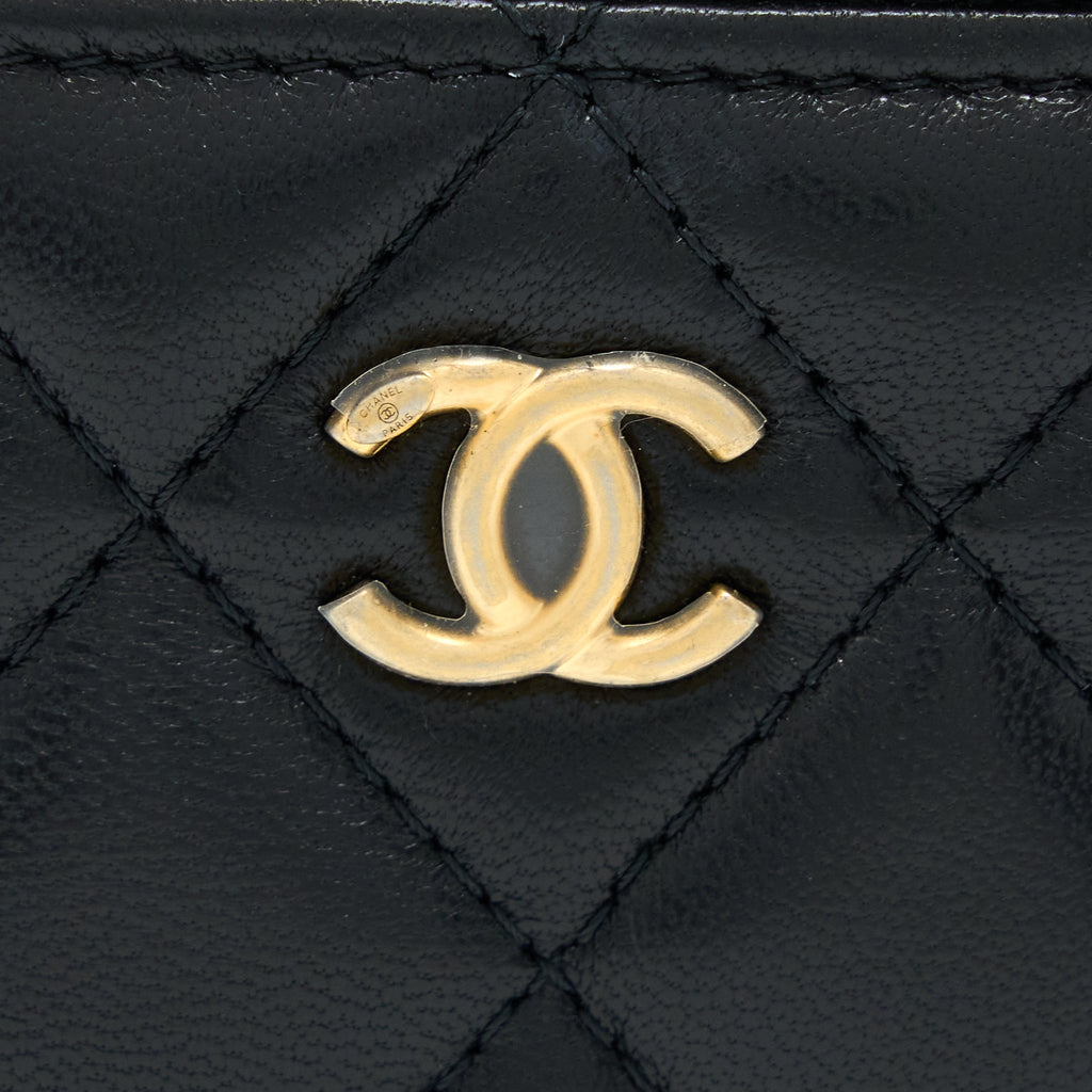 CHANEL PEARL CRUSH MINI VANITY CASE LAMBSKIN BLACK LGHW