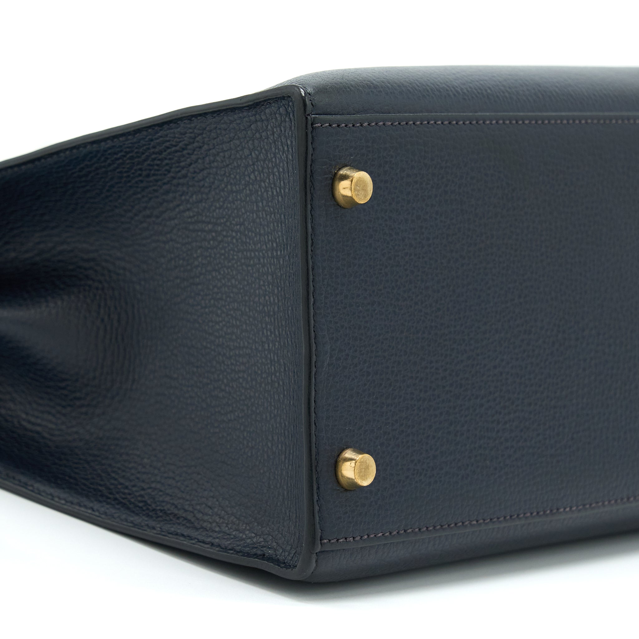 HERMES KELLY 35 SELLIER VACHE LIEGEE BLEU INDIGO GHW