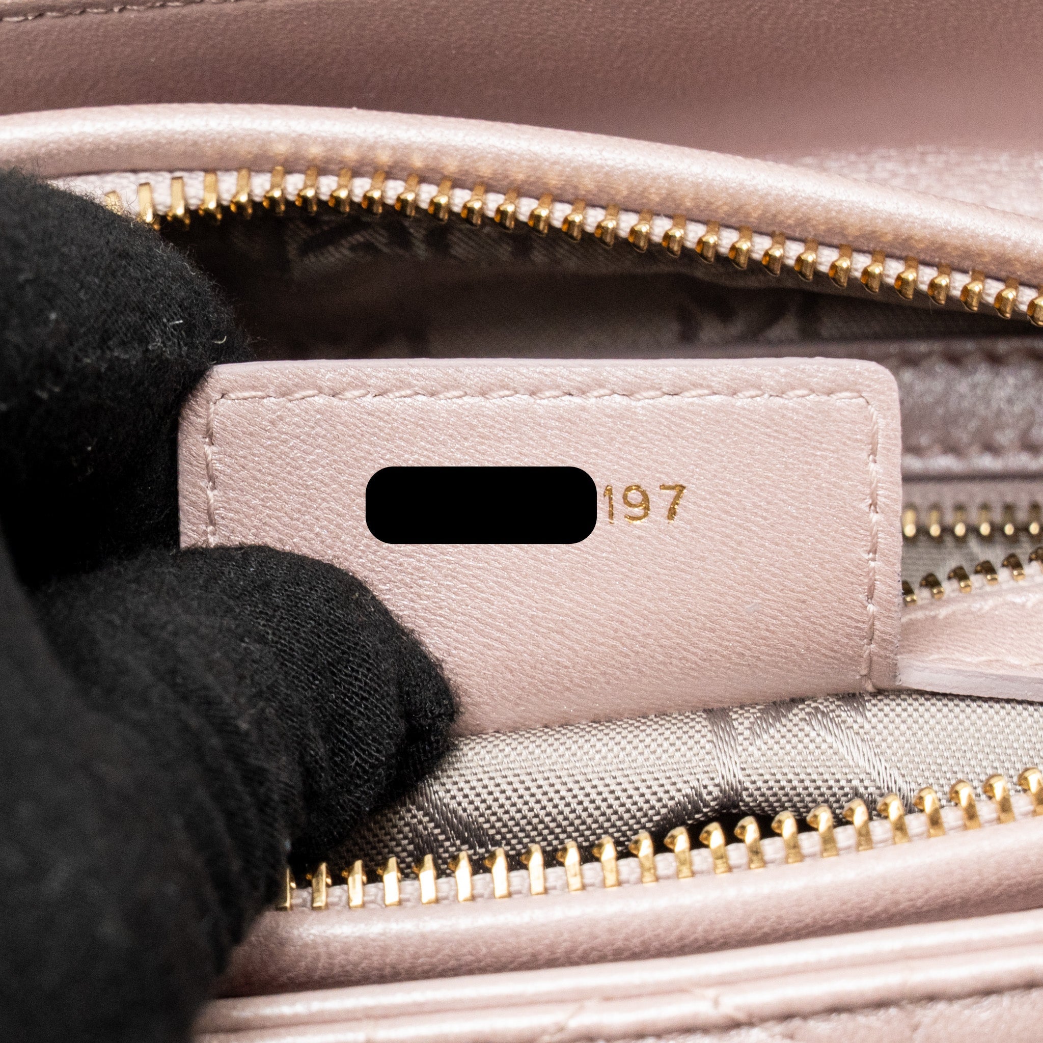 DIOR MEDIUM LADY DIOR LAMBSKIN IRIDESCENT PINK LGHW