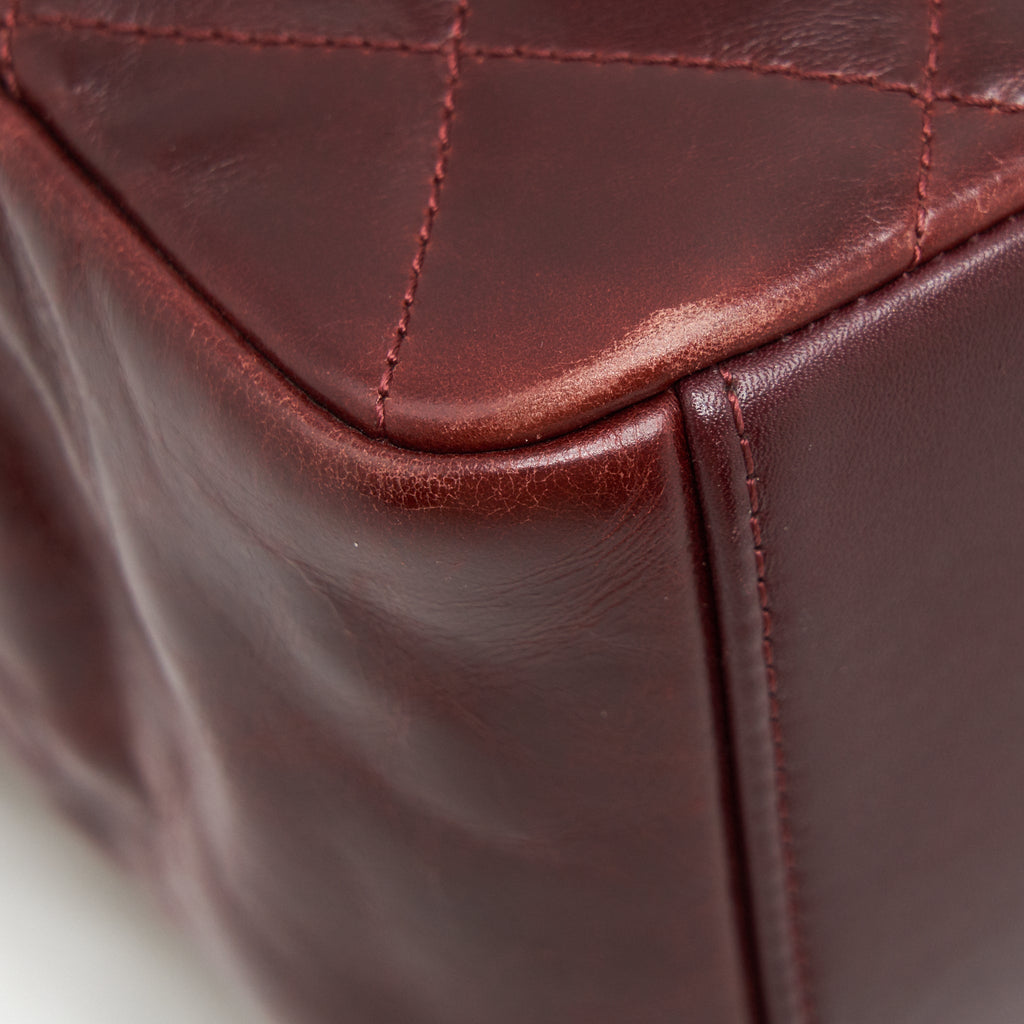 CHANEL QUILTED SHOULDER FLAP BAG LAMBSKIN RED GHW