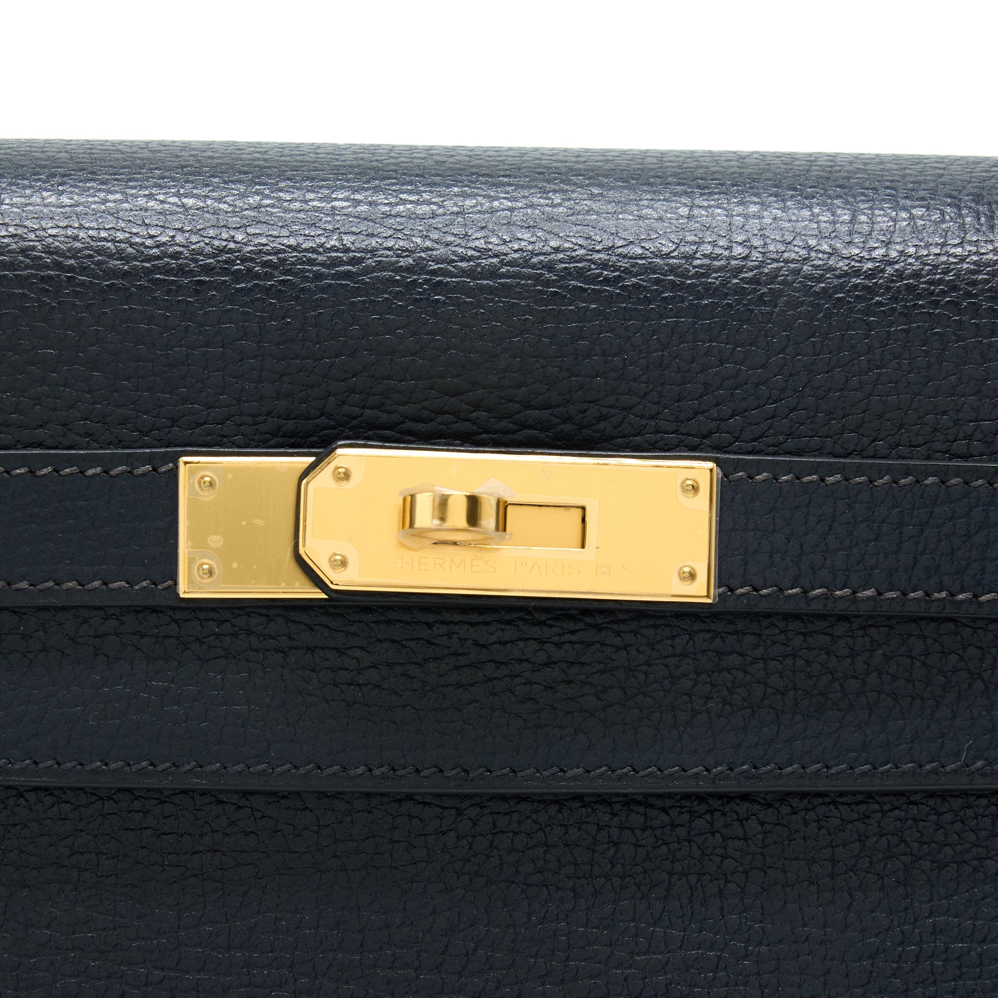 HERMES KELLY 35 SELLIER VACHE LIEGEE BLEU INDIGO GHW