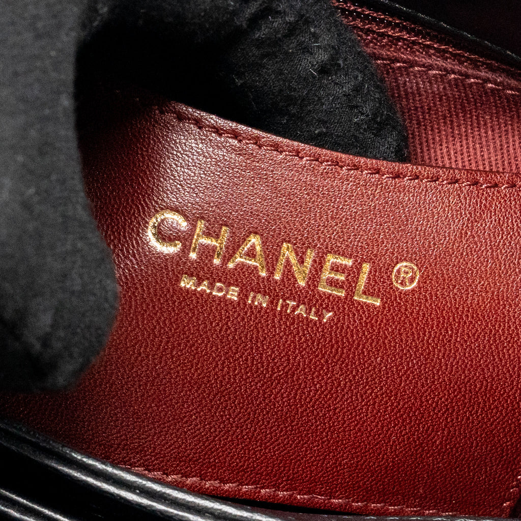 CHANEL JUST MADEMOISELLE BOWLING BAG LAMBSKIN BLACK GHW
