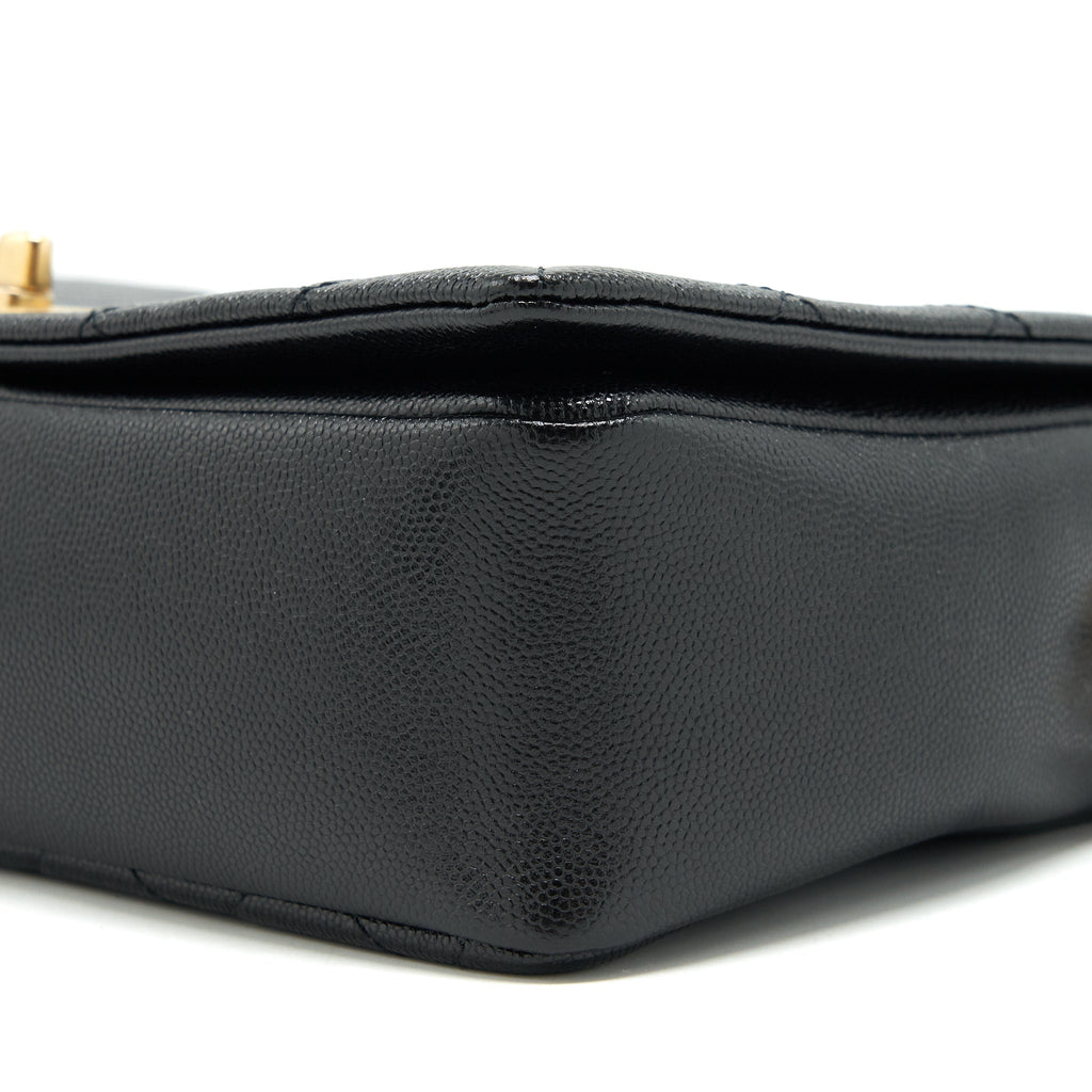 CHANEL SEASONAL FLAP BAG CAVIAR BLACK GHW