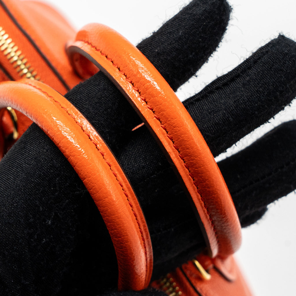 HERMES MINI BOLIDE CHEVRE MYSORE POPPY ORANGE GHW