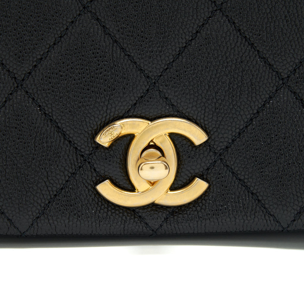 CHANEL SEASONAL FLAP BAG CAVIAR BLACK GHW