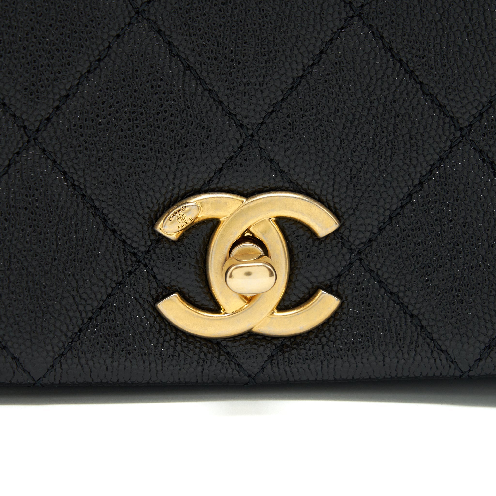 CHANEL SEASONAL FLAP BAG CAVIAR BLACK GHW