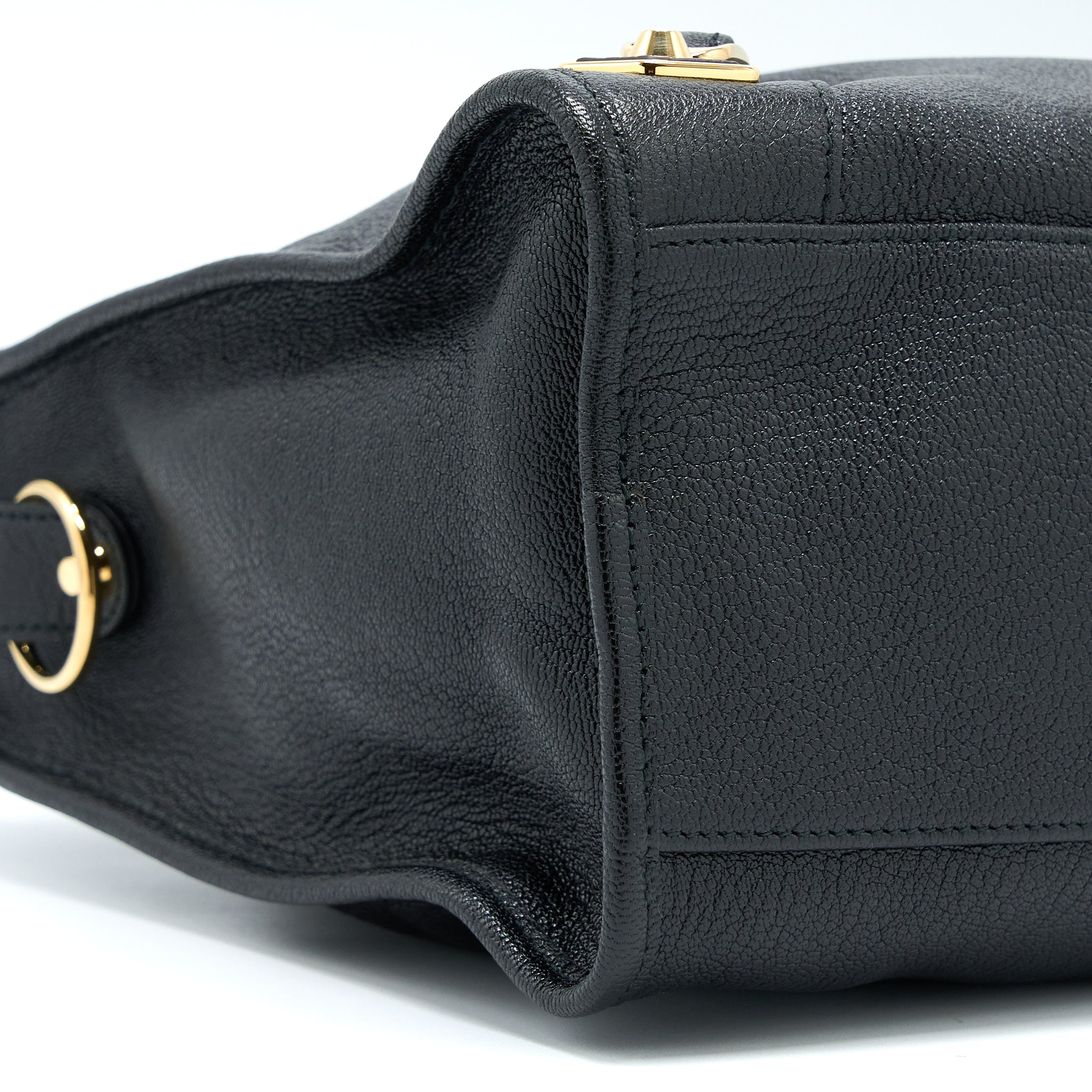 BALENCIAGA EDGE CITY BAG GOATSKIN BLACK GHW
