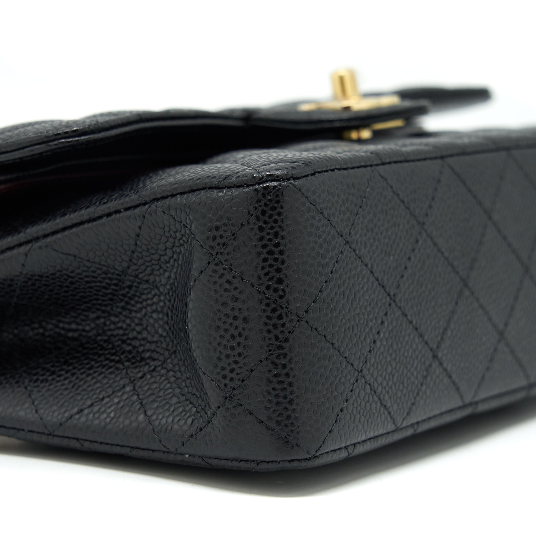 CHANEL SMALL CLASSIC DOUBLE FLAP BAG CAVIAR BLACK GHW (MICROCHIP)