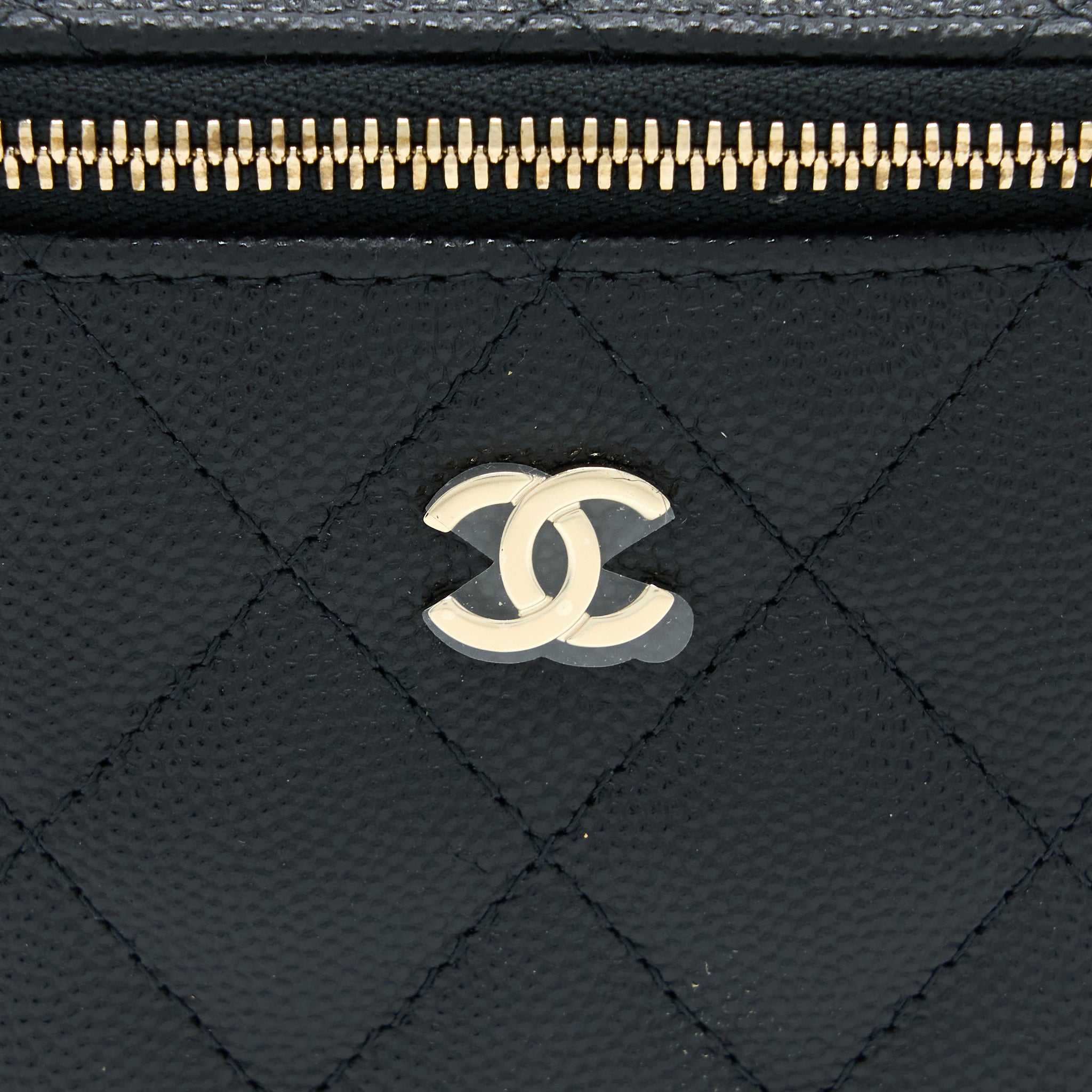CHANEL 23C MINI VANITY WITH CHAIN CAVIAR BLACK LGHW