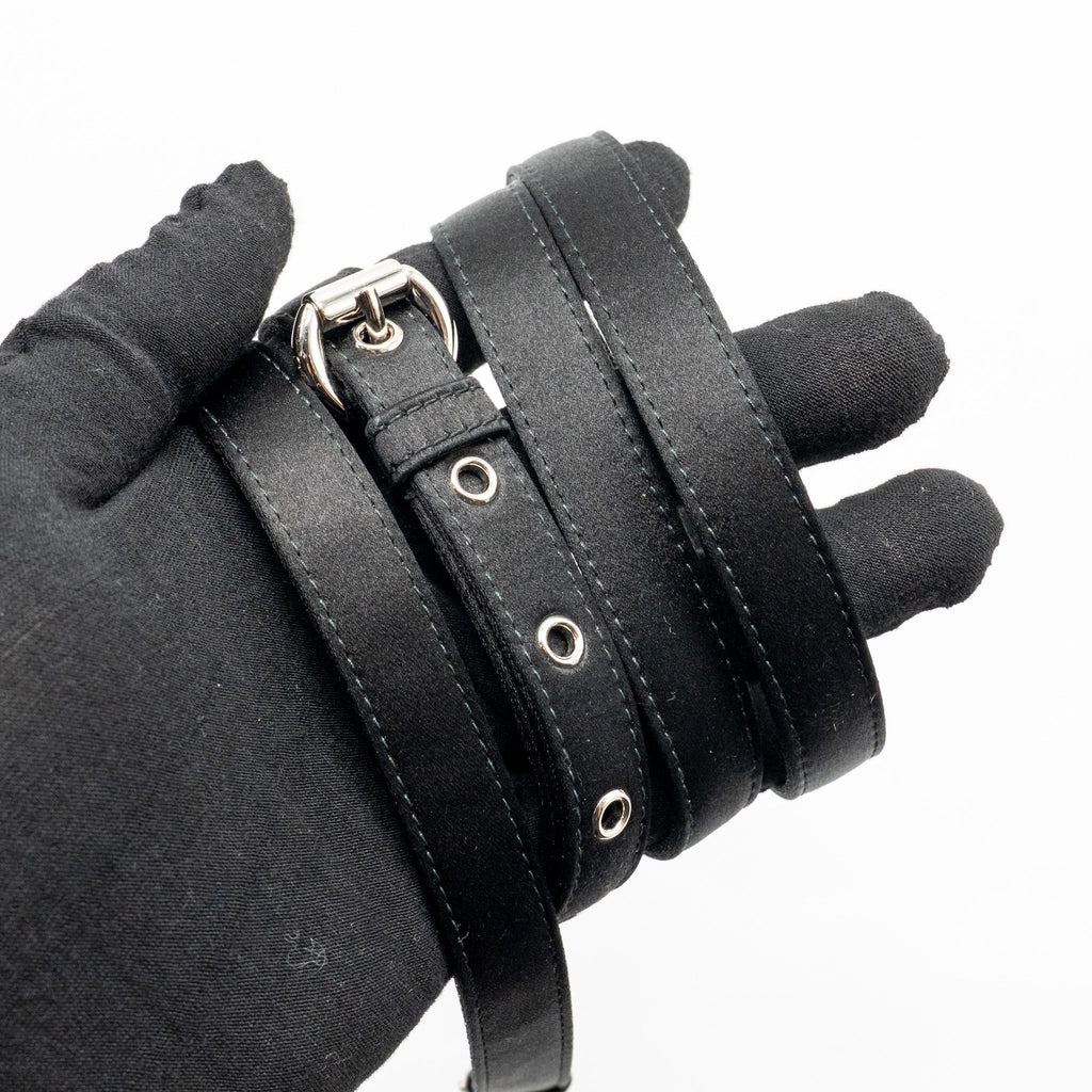 DIOR MINI LADY DIOR SATIN CRYSTAL BLACK SHW