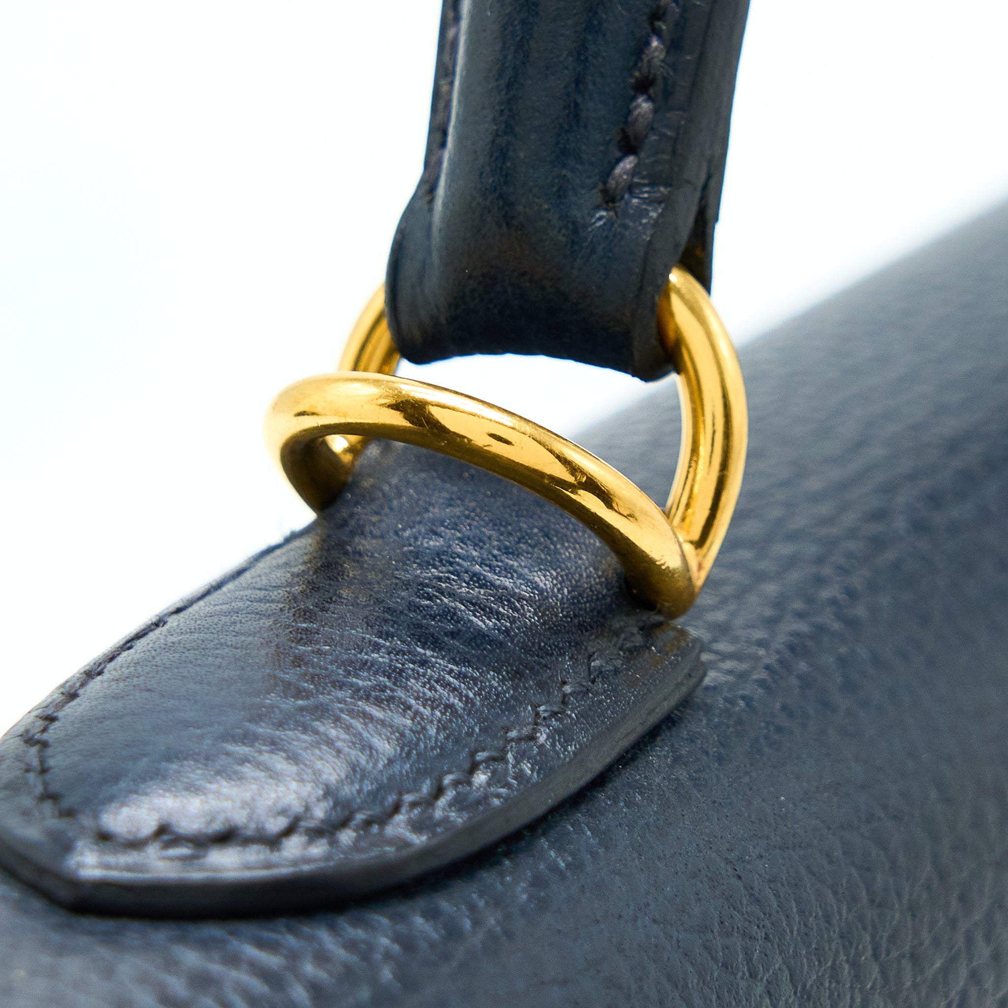 HERMES KELLY 35 SELLIER VACHE LIEGEE BLEU INDIGO GHW